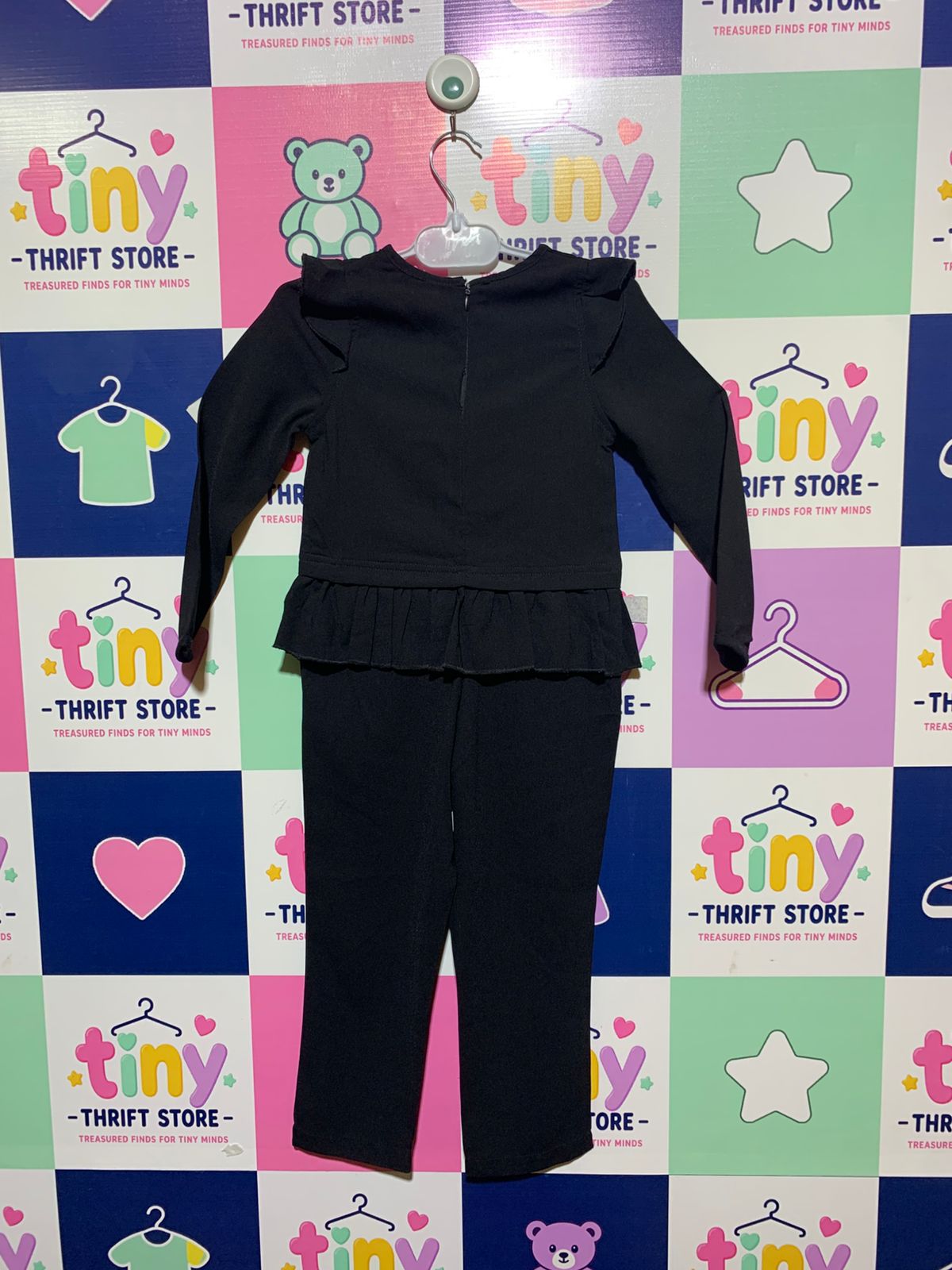 Code Girls Ruffle Shoulder Peplum Top and Trousers Set - Size 4-5 Years AB1