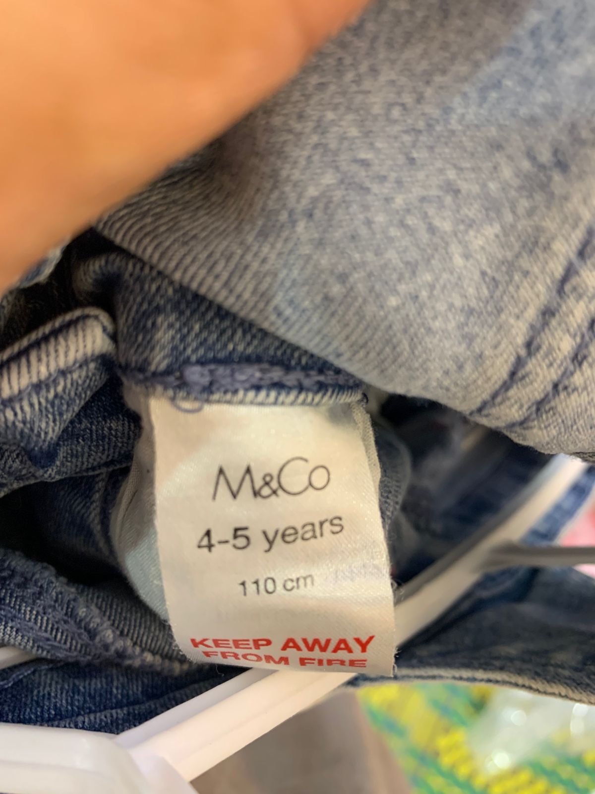 M&Co Girls' Heart Pocket Denim Short Dungarees - Size 4-5 Years AB1