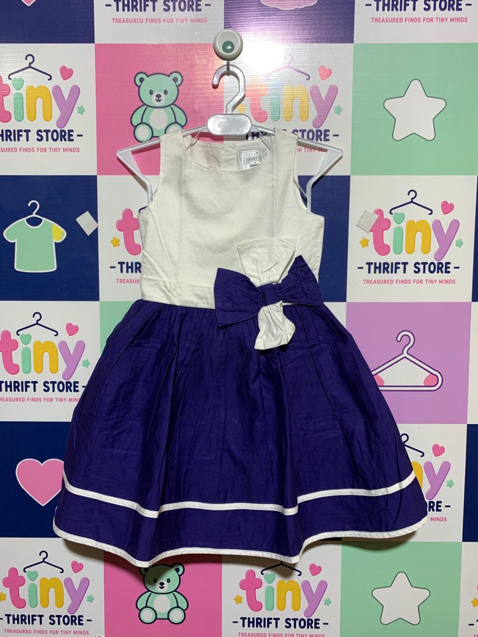 Dressed Up by Gymboree Girls' White and Navy Blue Party Dress - Size 5 AB1