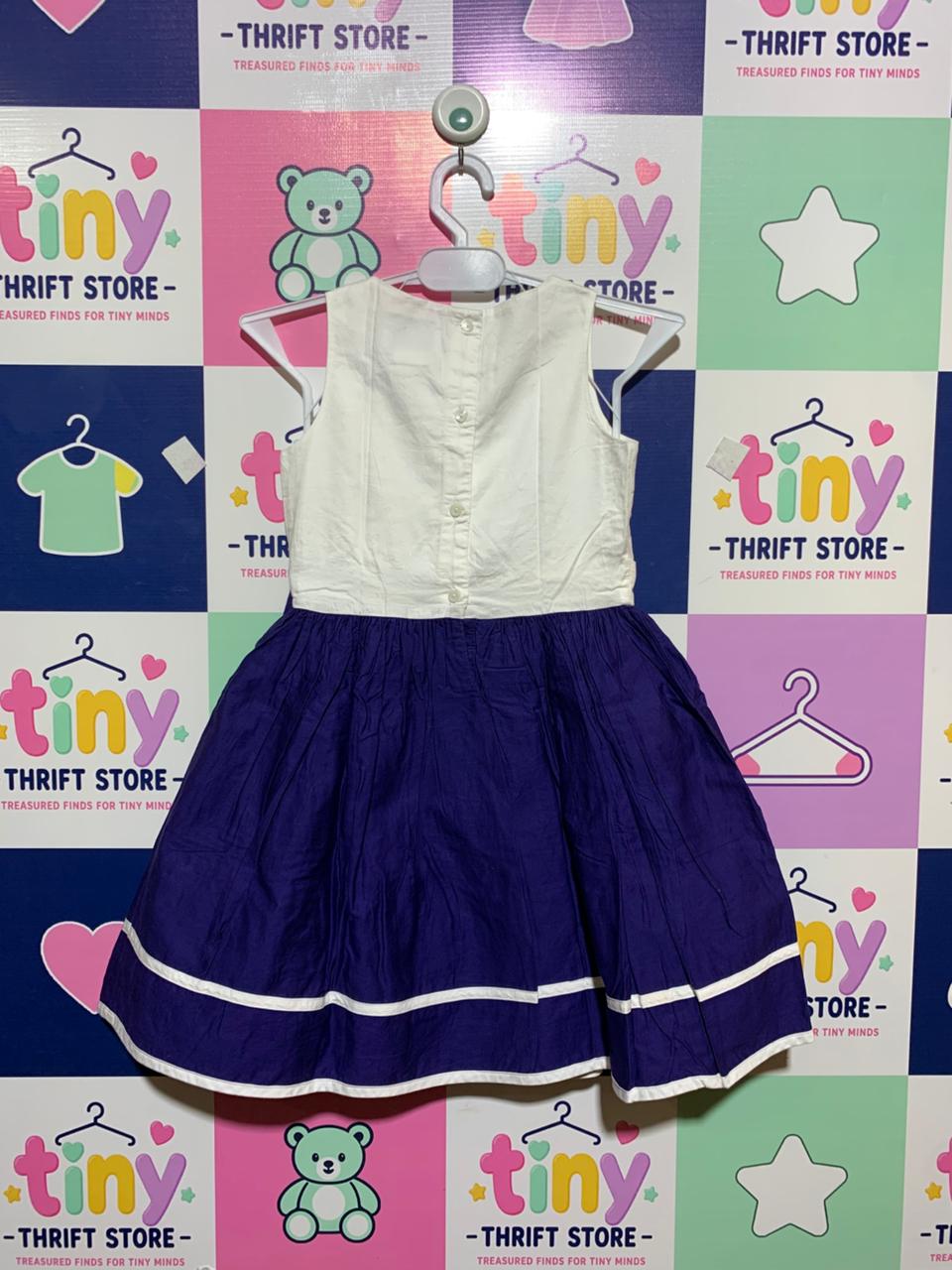 Dressed Up by Gymboree Girls' White and Navy Blue Party Dress - Size 5 AB1