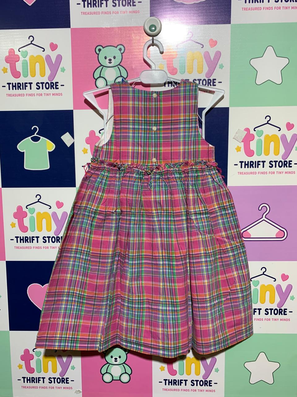 Chaps Girls' Vibrant Multi-Color Plaid Sleeveless Dress - Size 6X AB1