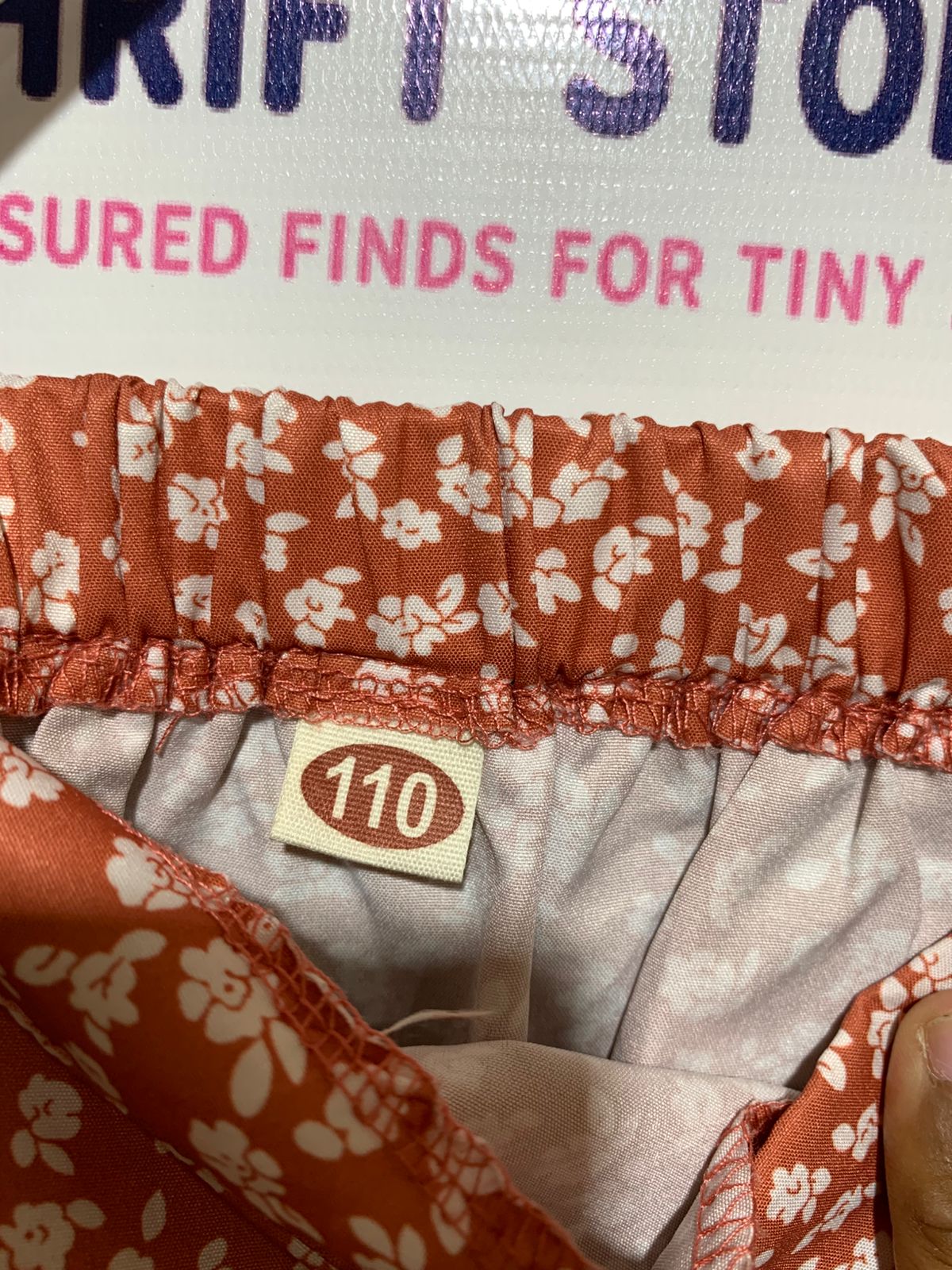 Girls' Rust Floral Faux-Wrap Ruffle Skirt - Size 4-5 Years AB1