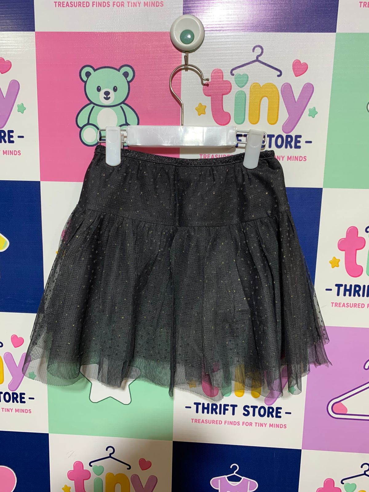TAO Tape à l'Oeil Girls' Black Sparkle Tulle Skirt - Size 6 Years AB1