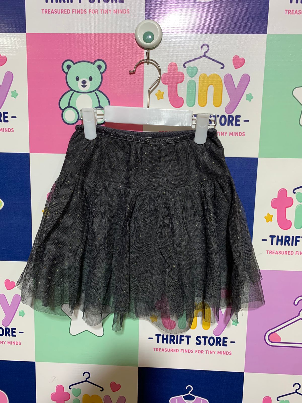 TAO Tape à l'Oeil Girls' Black Sparkle Tulle Skirt - Size 6 Years AB1