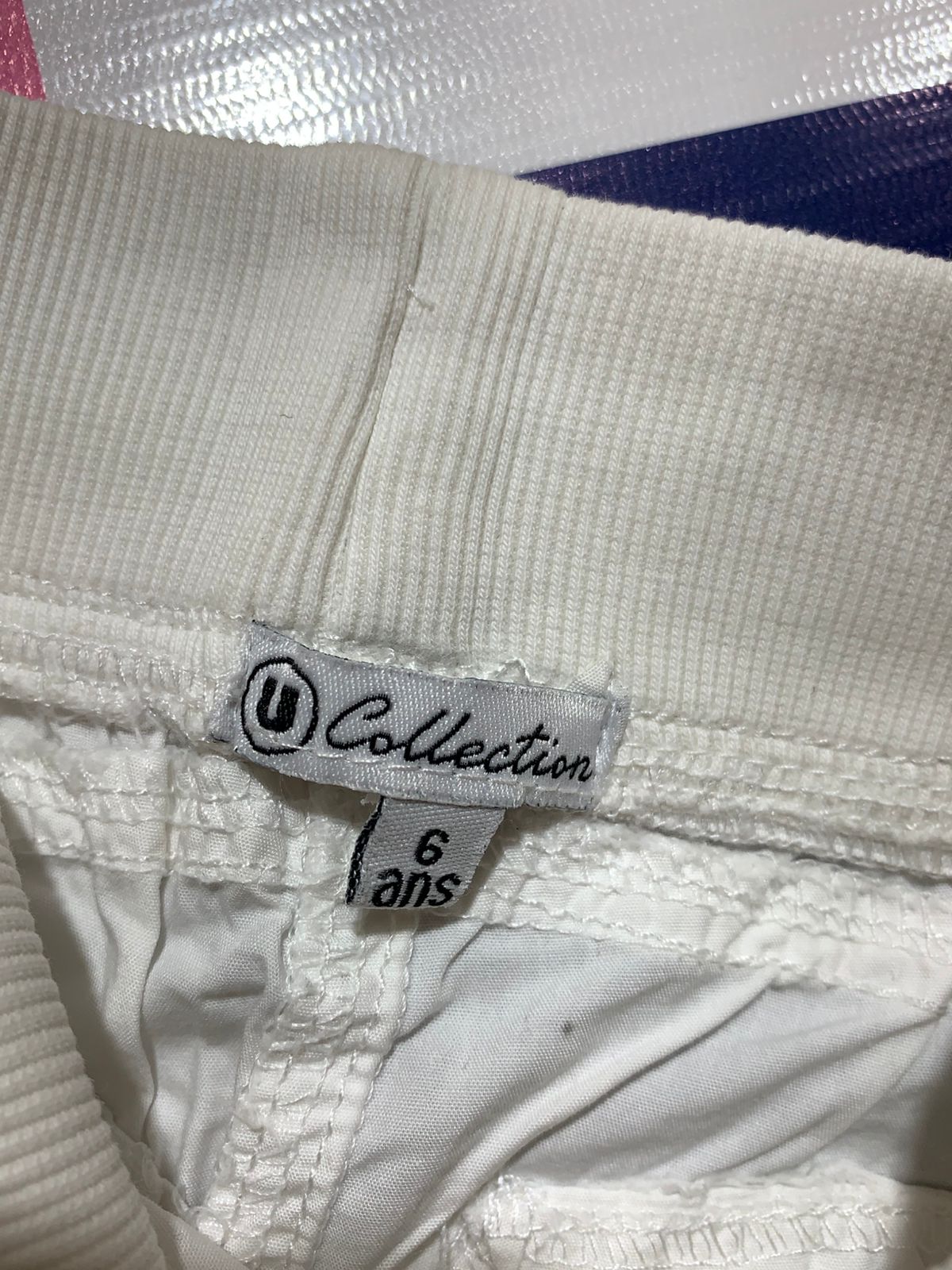 U Collection Girls' White Cotton Comfort Cropped Trousers - Size 6 Years AB1
