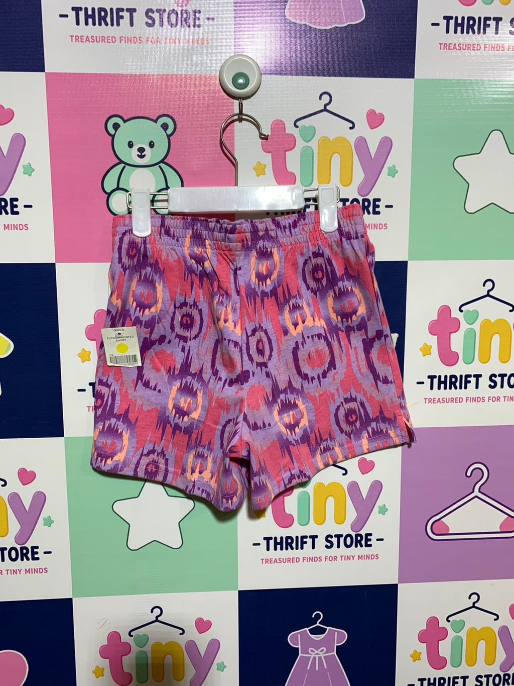 Extremely Me! Girls' Pink and Purple Ikat Print Shorts - Size 6X AB1