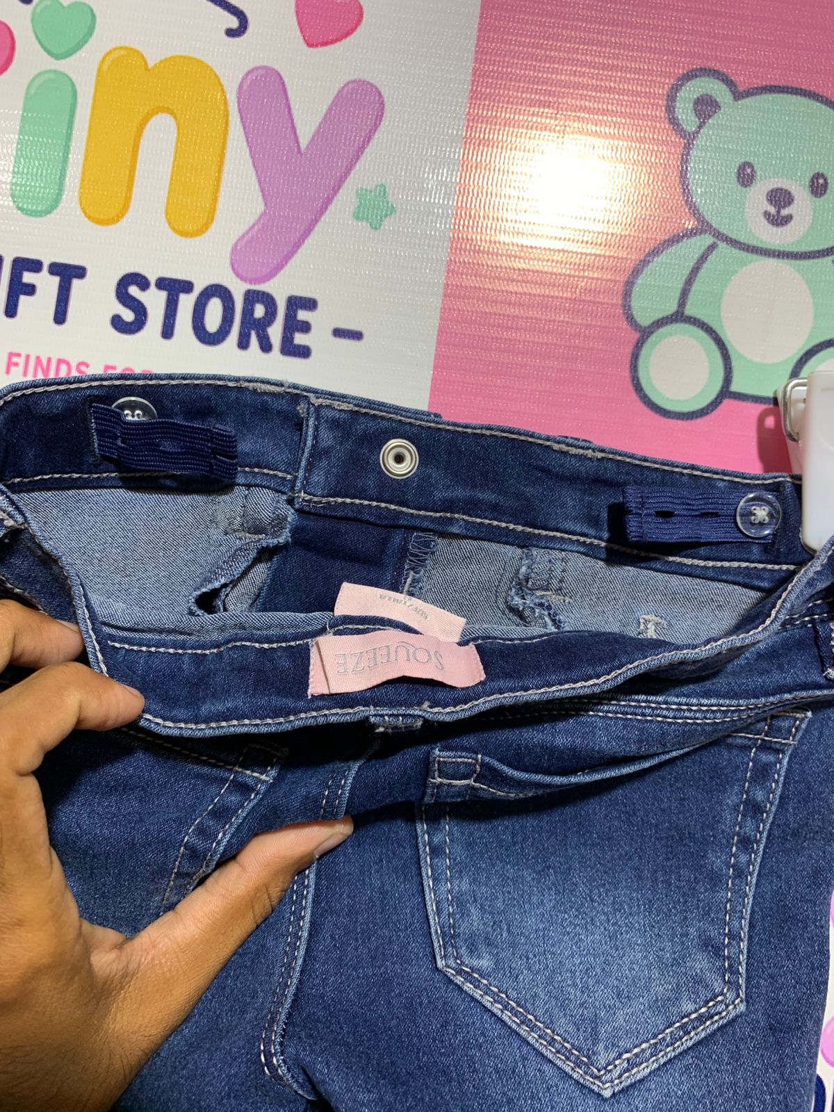 Squeeze Girls' Dark Wash Stretch Denim Shorts - Size 6 AB1