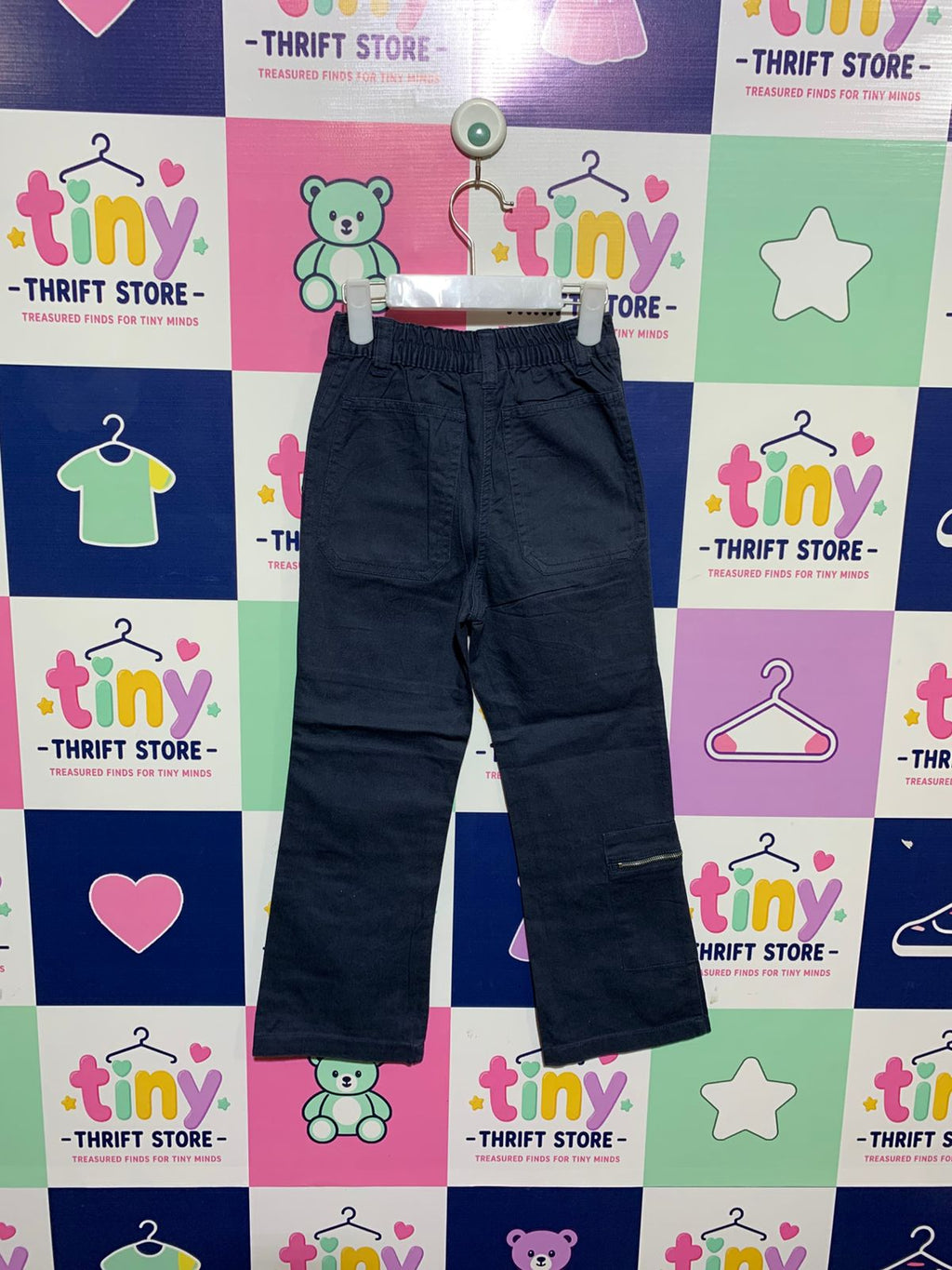 Tina Toole Kids' Navy Blue Cotton Utility Cargo Pants - Size 6 Years AB1