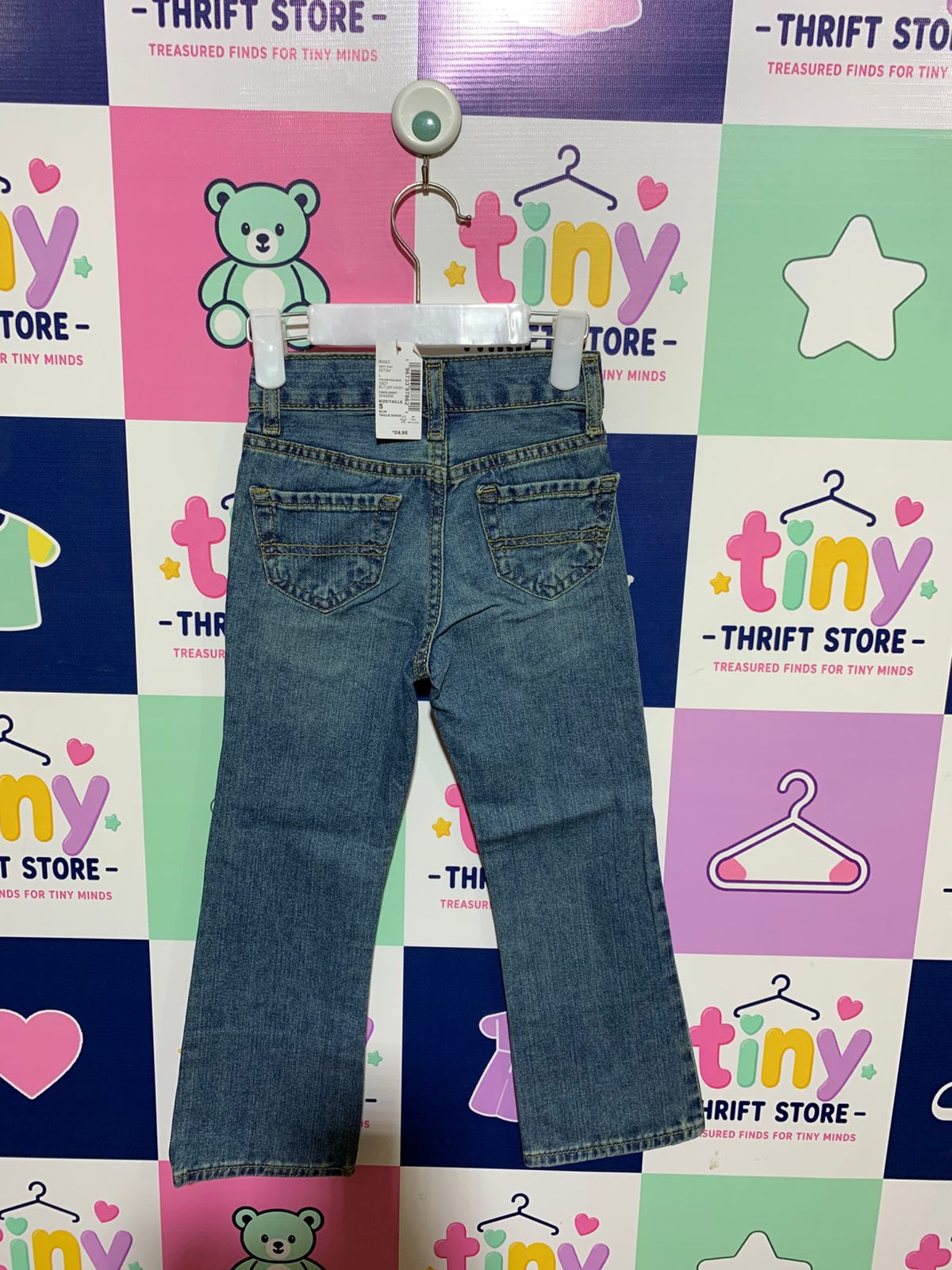 The Children's Place Girls' Medium Wash Bootcut Denim Jeans - Size 5 Slim AB1