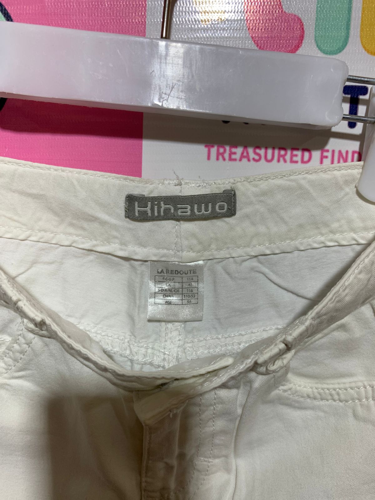 Hihawo by La Redoute Girls' White Cotton Twill Trousers - Size 6 Years AB1