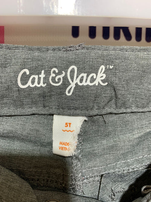 Cat & Jack Boys' Grey Lined Chino Shorts - Size 5T AB1