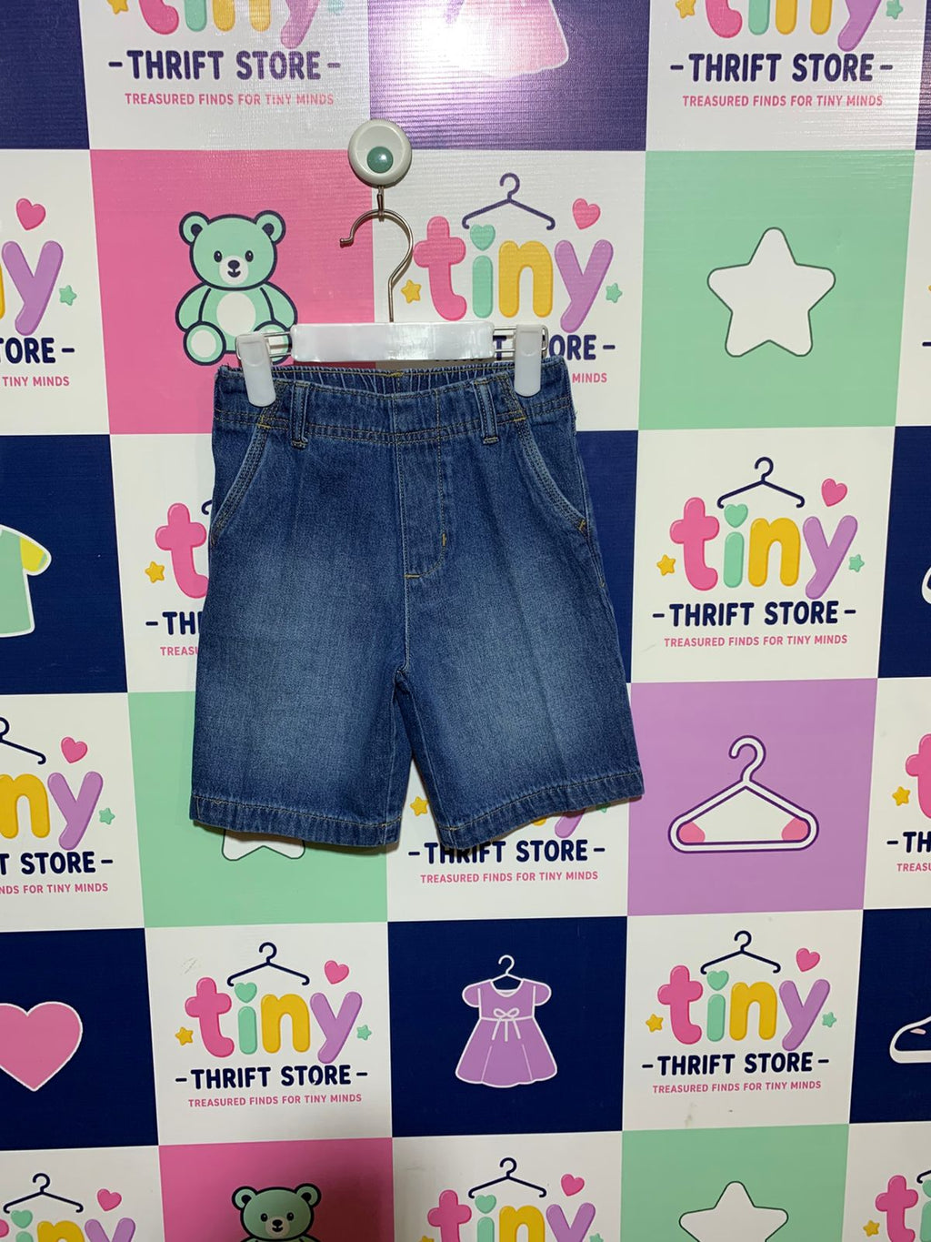 365 Kids from Garanimals Boys' Medium Wash Denim Shorts - Size 6 AB1