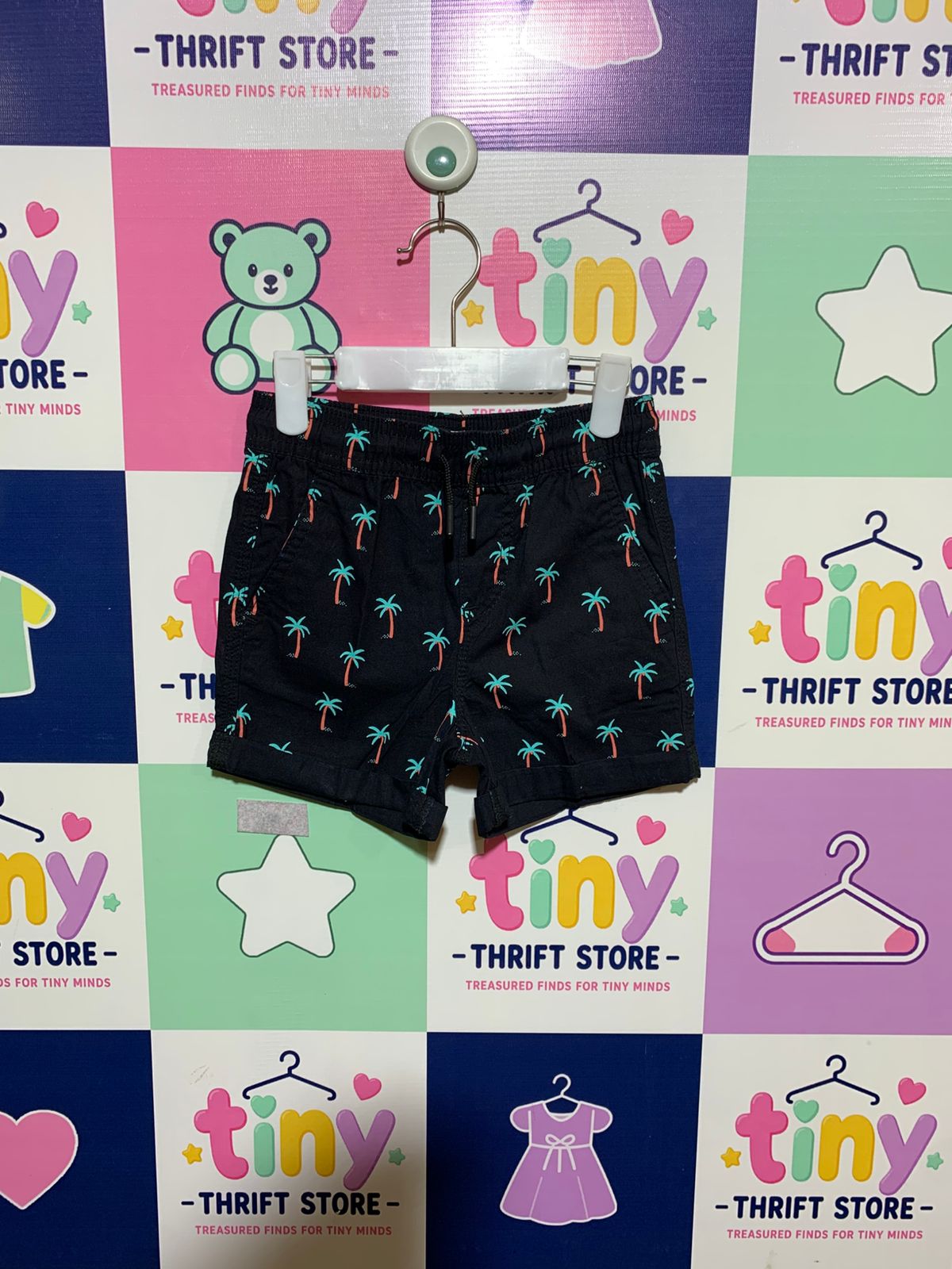 Primark Cares Kids' Navy Palm Tree Print Shorts - Size 4-5 Years AB1