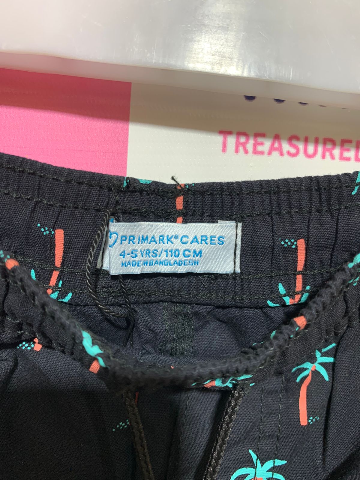 Primark Cares Kids' Navy Palm Tree Print Shorts - Size 4-5 Years AB1