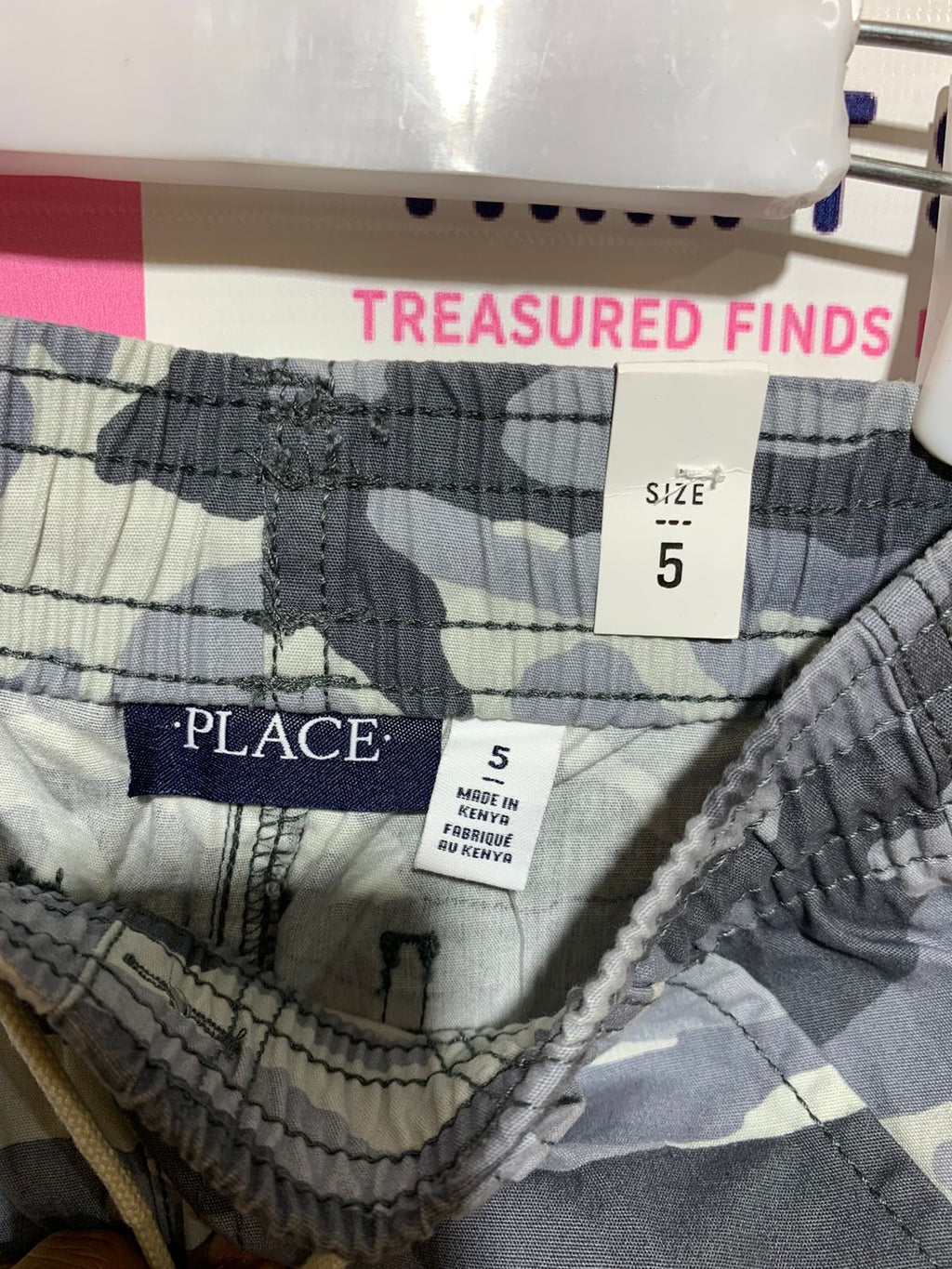 The Children's Place Boys' Grey Camouflage Cargo Shorts - Size 5 AB1