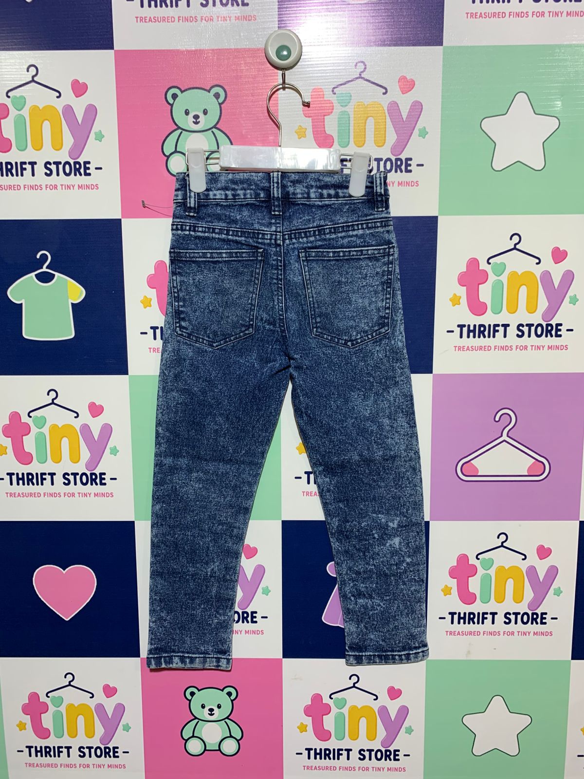 Quad Seven Boys' Distressed Acid Wash Moto Jeans - Size 5 AB1
