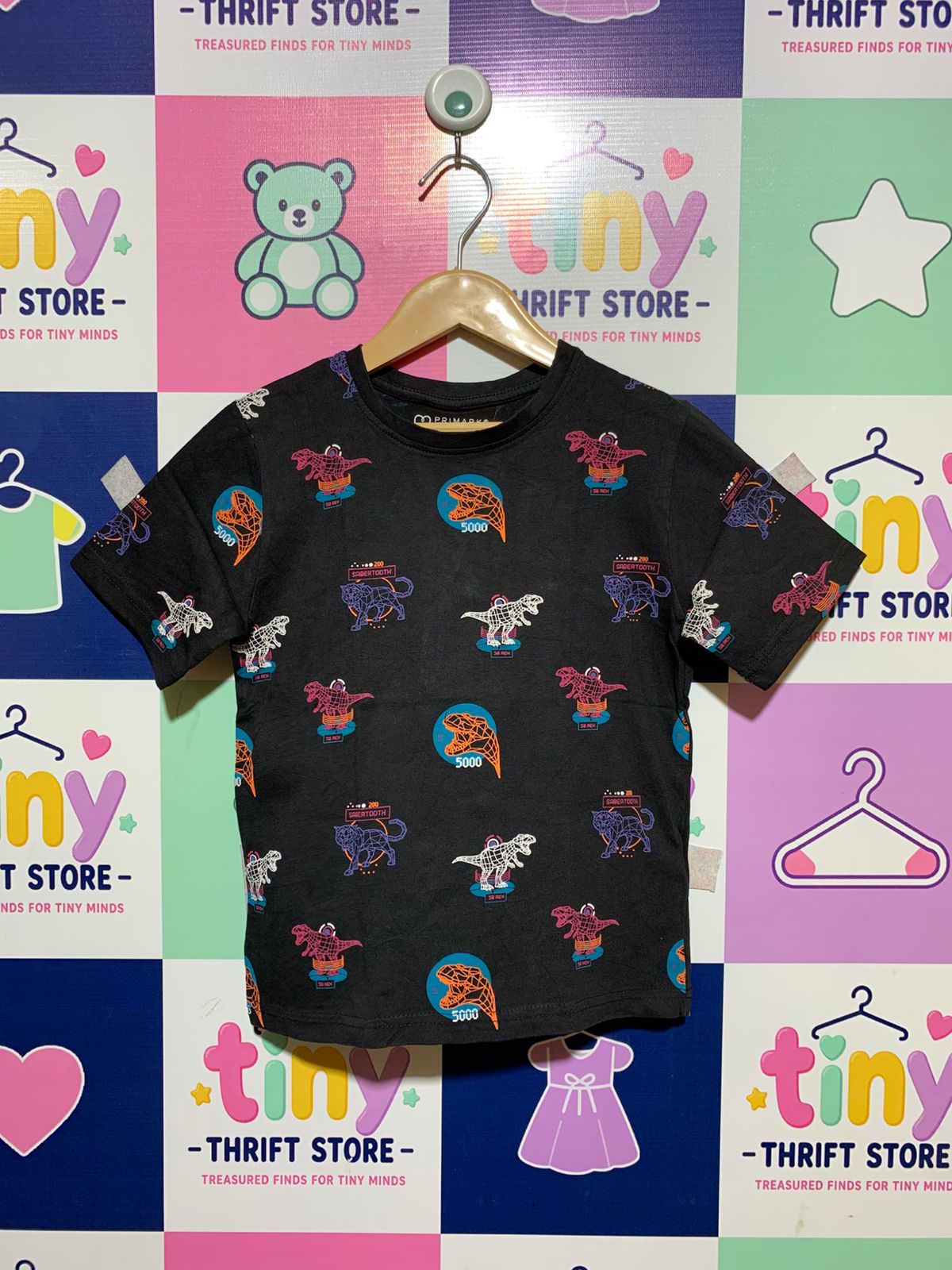 Primark Cares Boys Navy Blue "Dinosaur" Graphic T-Shirt - Size 122 (Estimated Age 6-7Y) AB1
