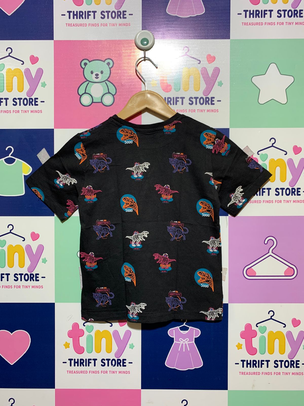 Primark Cares Boys Navy Blue "Dinosaur" Graphic T-Shirt - Size 122 (Estimated Age 6-7Y) AB1
