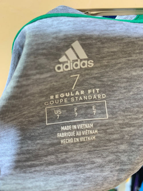 Adidas Boys Heather Grey Sport Graphic Short Sleeve Tee - Size 7 AB1
