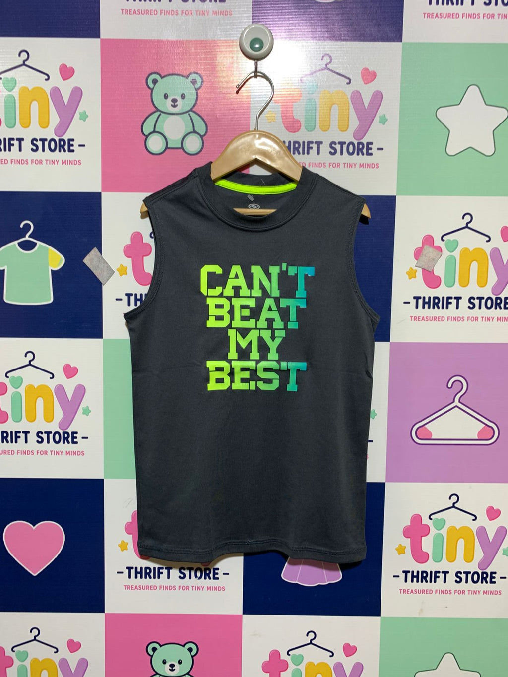 Athletic Works Boys "Can't Beat My Best" Performance Active Tank - Size Medium 8 AB1