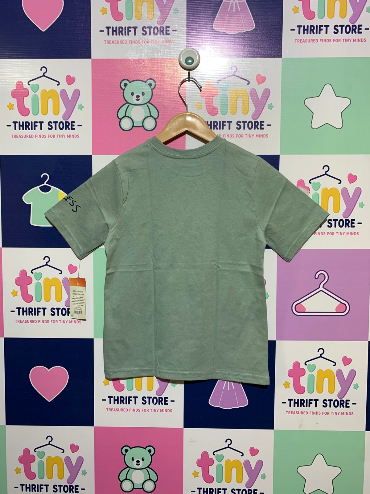 365Kids from Garanimals Boys Sage Green Motocross Graphic Tee - Size Estimated Age 8 AB1