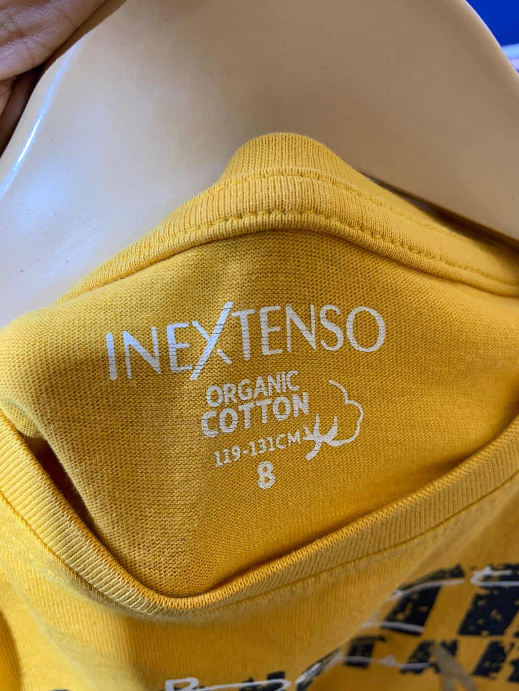 Inextenso Boys Mustard Yellow "Rock Guitar & Flames" Organic Cotton Tee - Size 8 (119-131cm) AB1