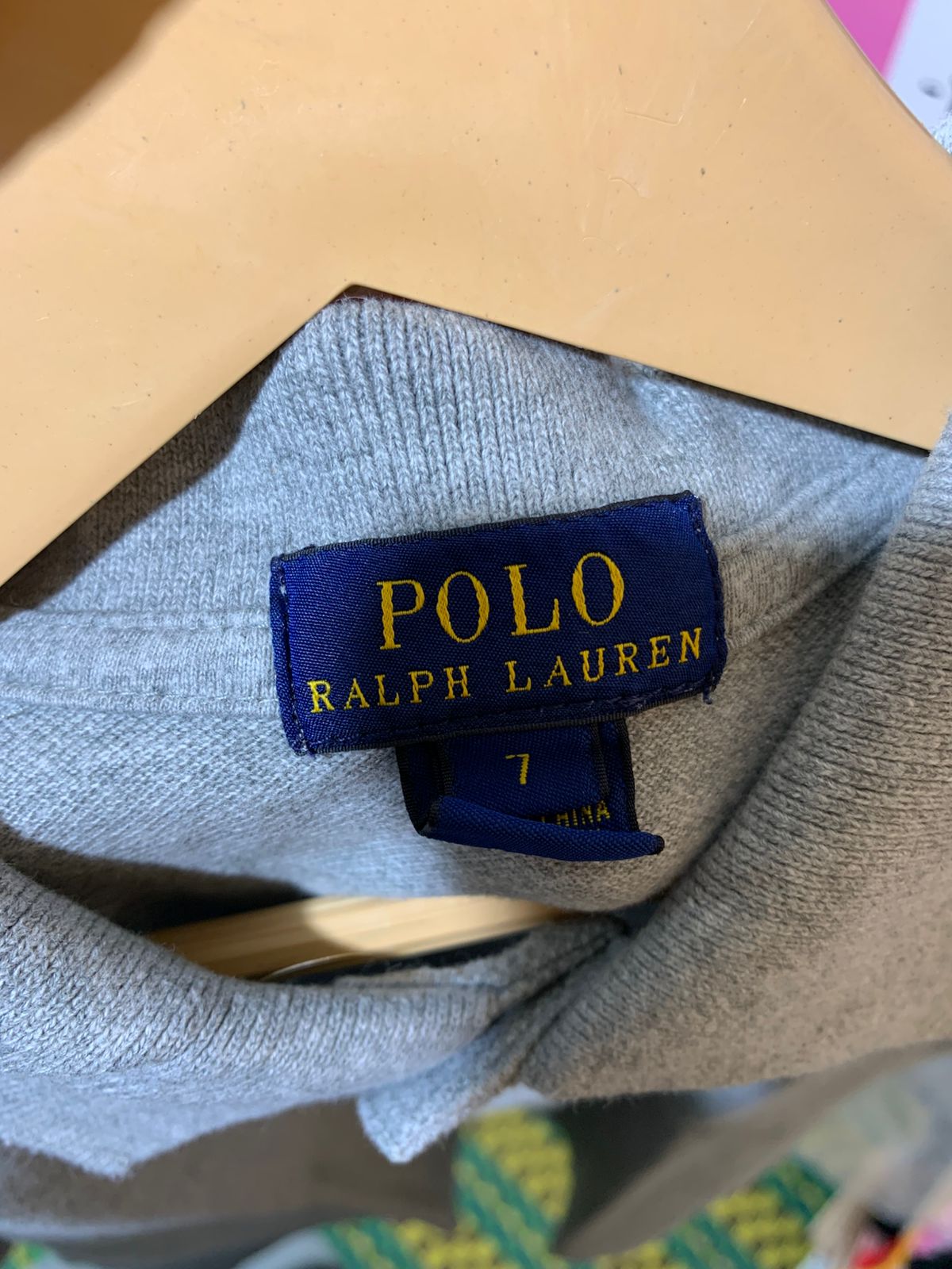 Polo Ralph Lauren Boys Heather Grey Classic Mesh Polo Shirt - Size 7 AB1