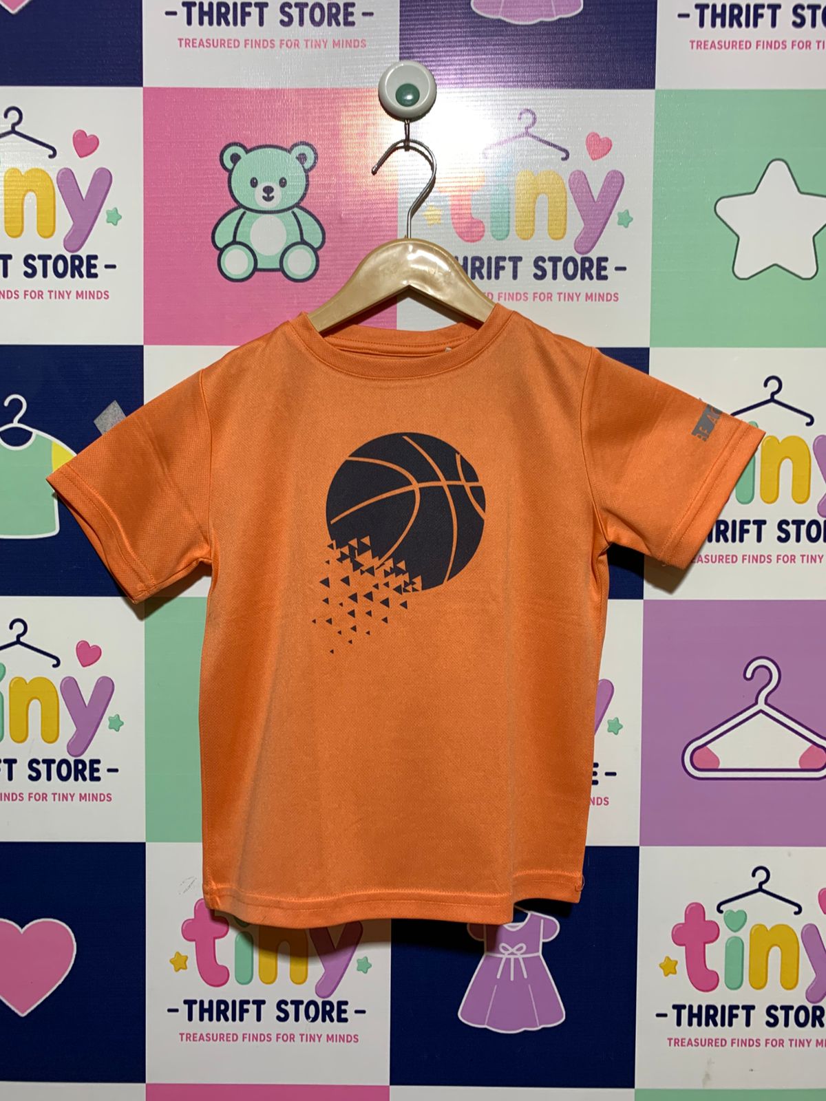 Topolino Boys Orange Basketball Performance T-Shirt - Size 116 (Estimated 5-6 Years) AB1