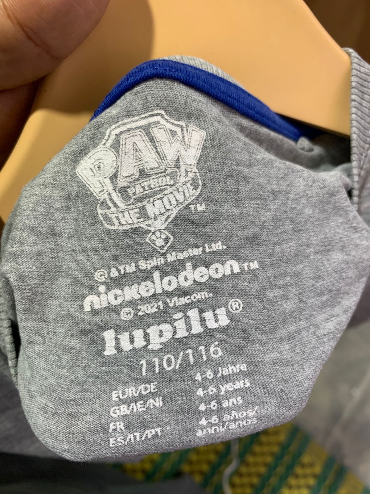 Lupilu Paw Patrol Marshall Graphic Grey T-Shirt - Size 110/116 (Estimated 4-6 Years) AB1