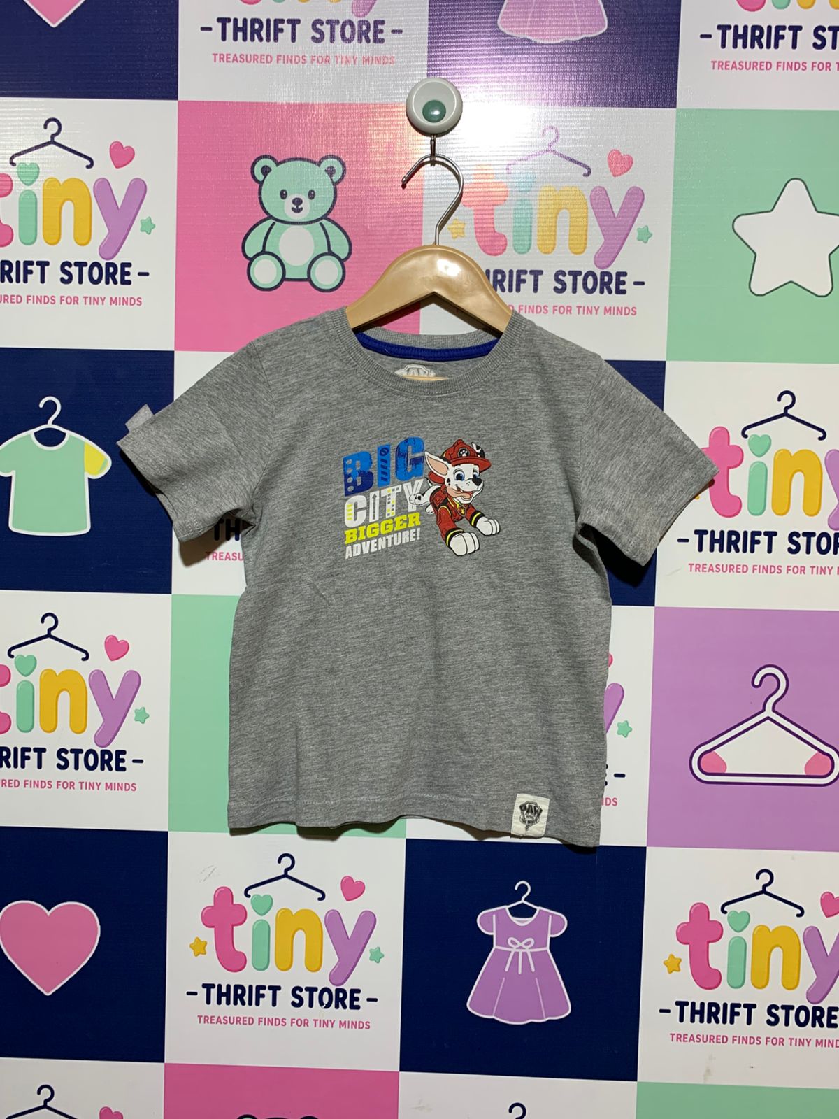 Lupilu Paw Patrol Marshall Graphic Grey T-Shirt - Size 110/116 (Estimated 4-6 Years) AB1