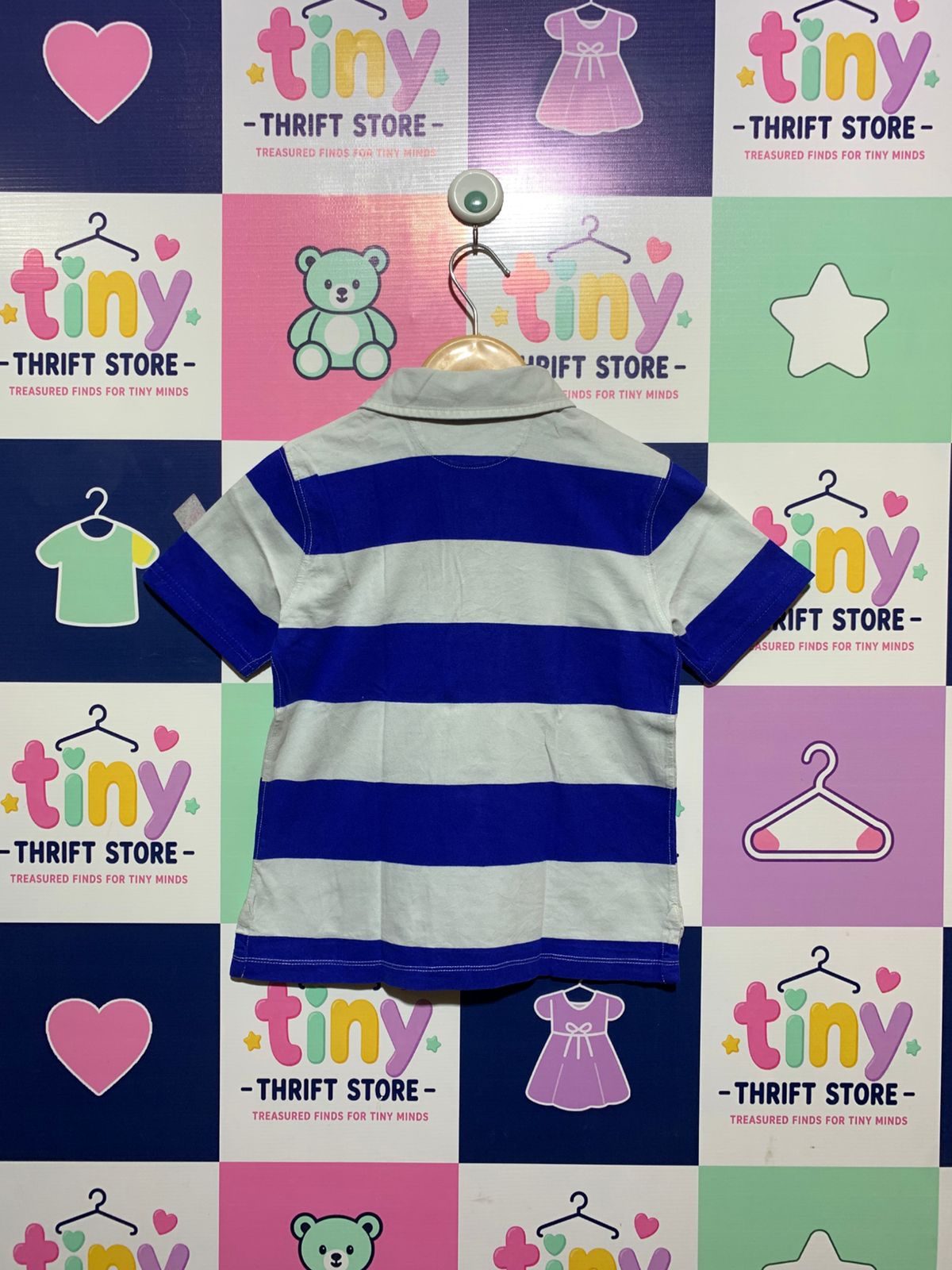Polo Ralph Lauren Boys Striped Cotton Polo Shirt - Size 6 (Estimated 5-6 Years) AB1