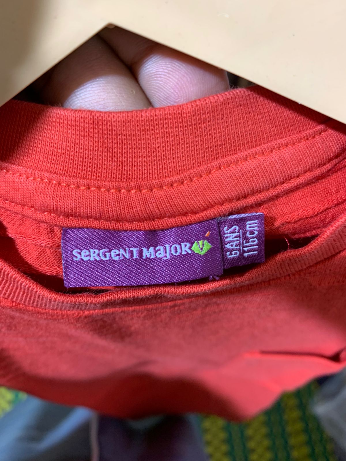 Sergent Major Boys Textured Rust Orange Pocket Tee - Size 116 (6 Years) AB1