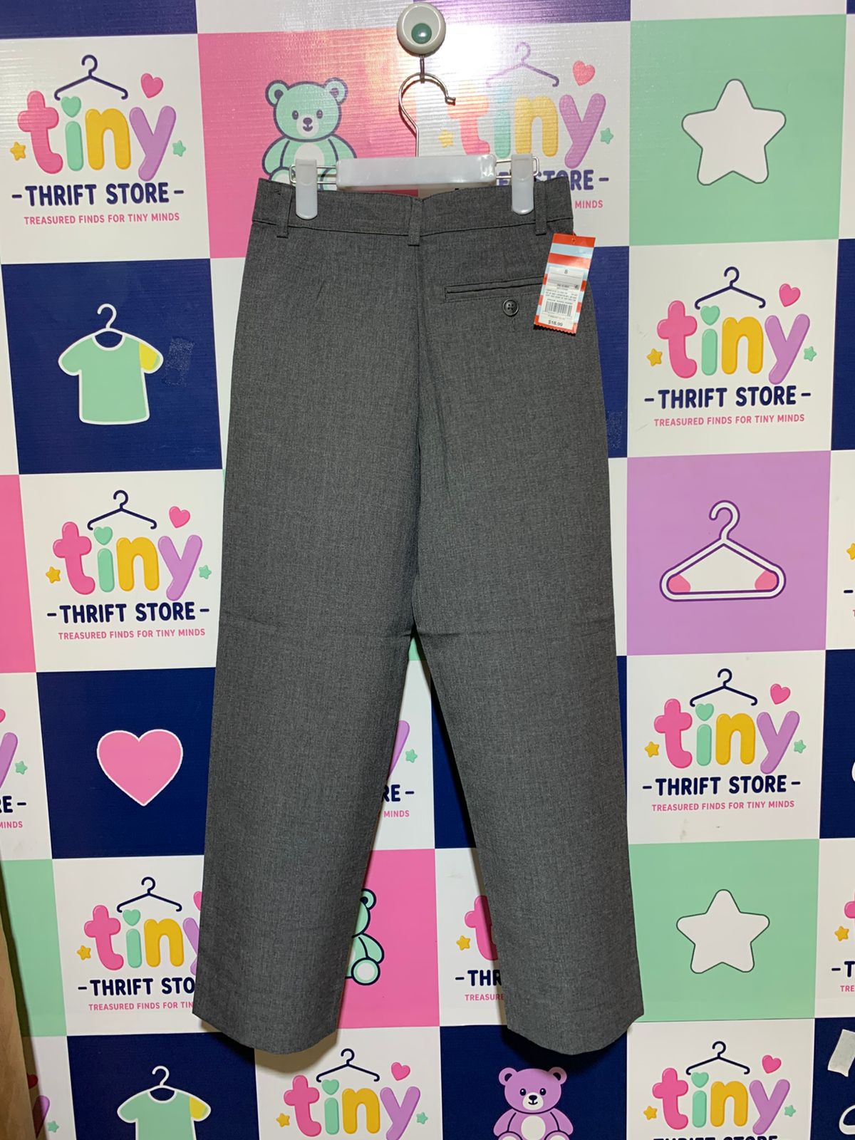 Cat & Jack Boys Grey Flat-Front Dress Pants - Size 8 AB1