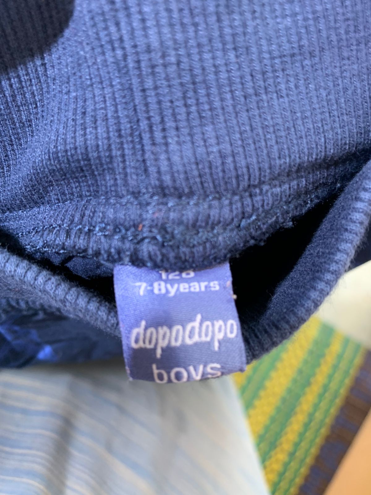 Dopodopo Boys Navy Blue Dinosaur Print Cotton Trousers - Size 7-8 Years AB1