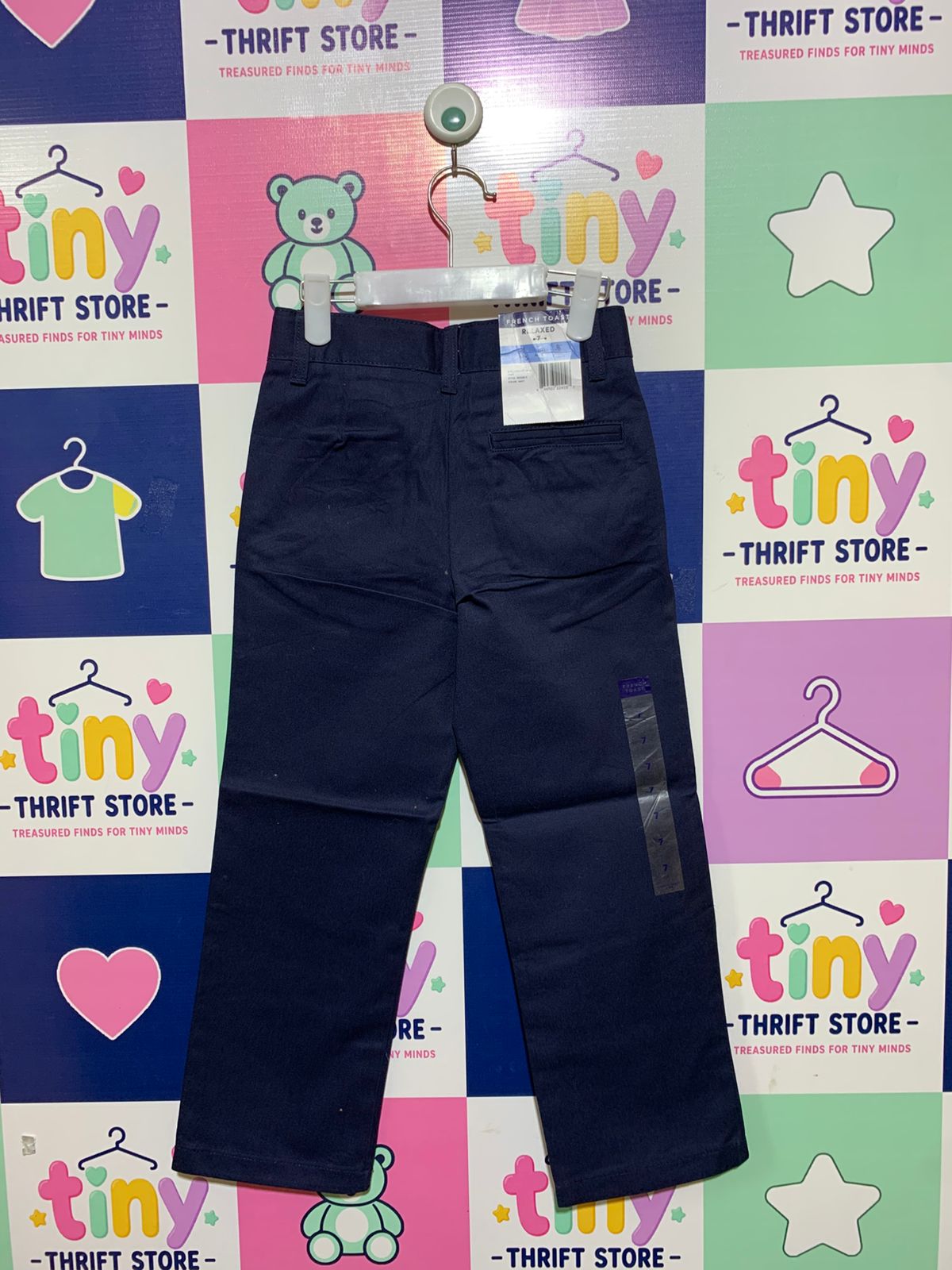 French Toast Boys Navy Blue Relaxed Fit School Uniform Pants - Size 7 AB1