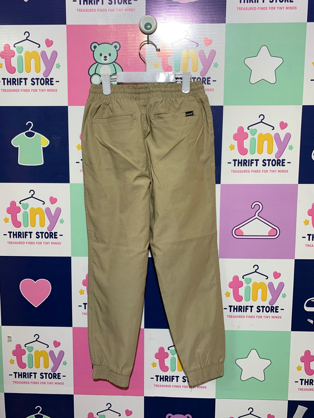 Hurley Boys Khaki Twill Jogger Pants - Size 7/8 AB1
