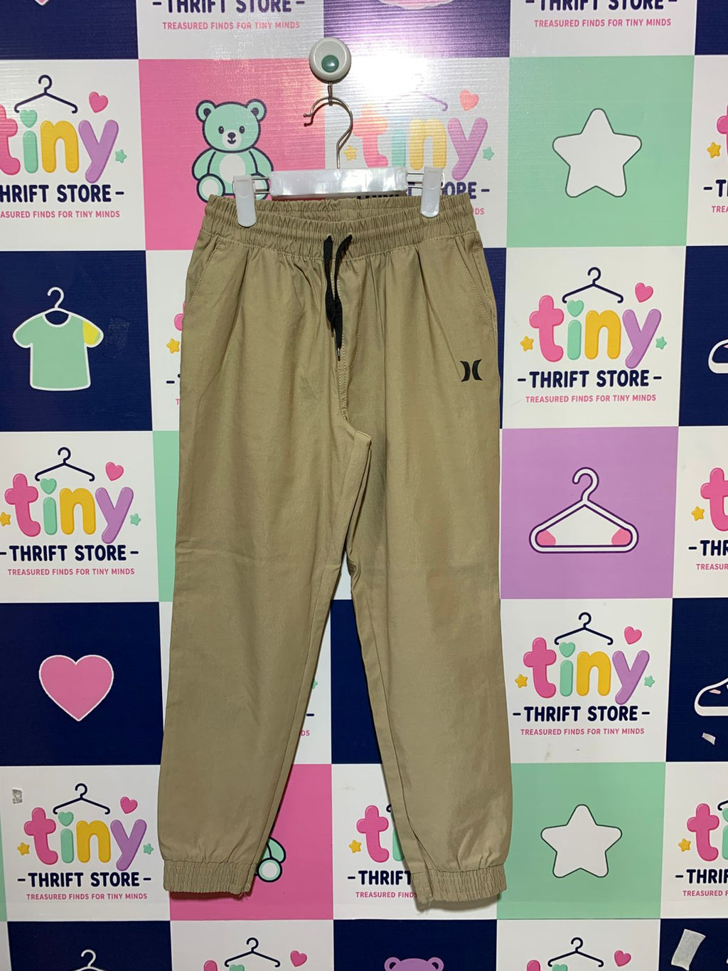 Hurley Boys Khaki Twill Jogger Pants - Size 7/8 AB1