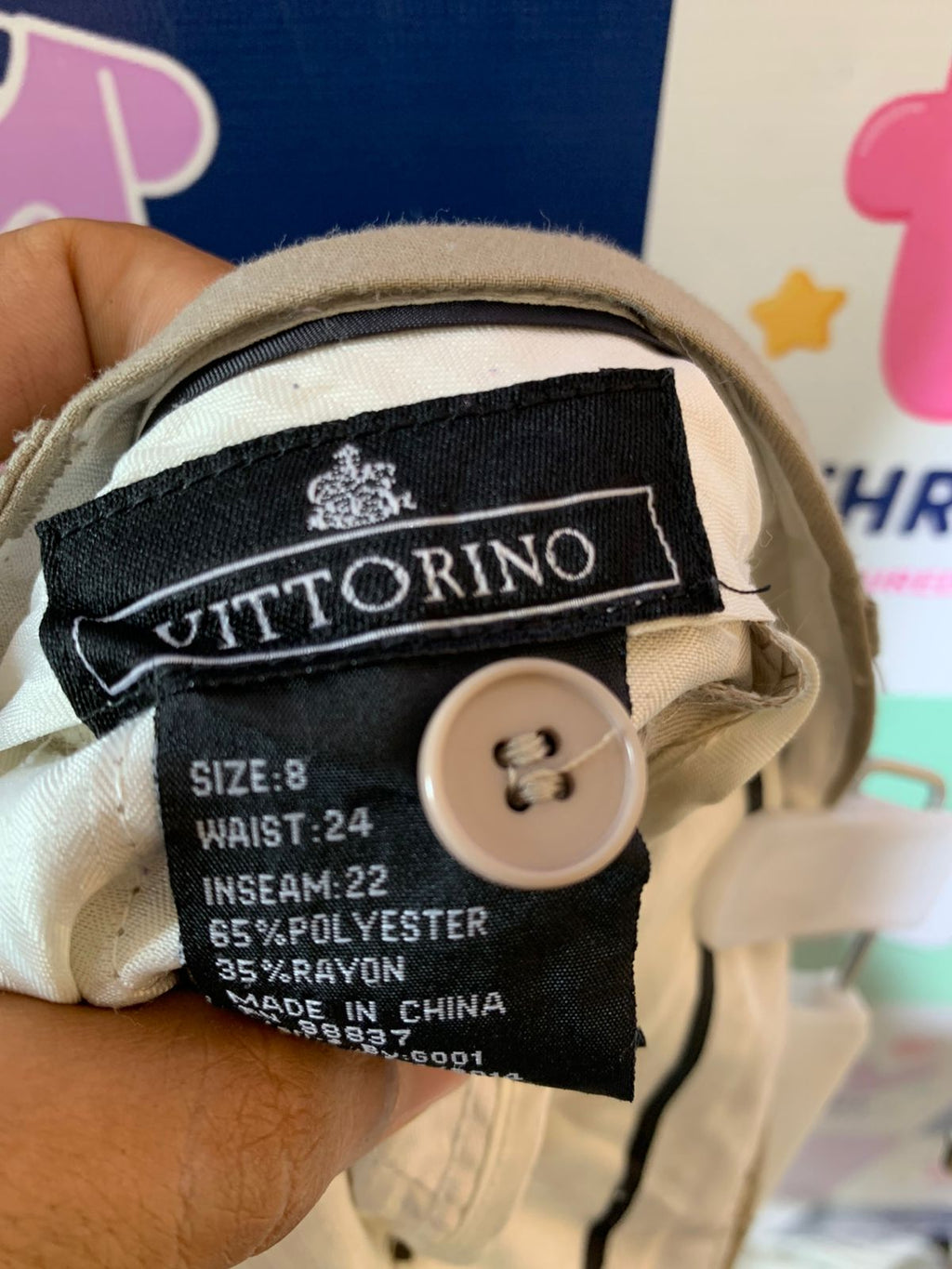 Vittorino Boys Sand Khaki Pleated Dress Pants - Size 8 AB1