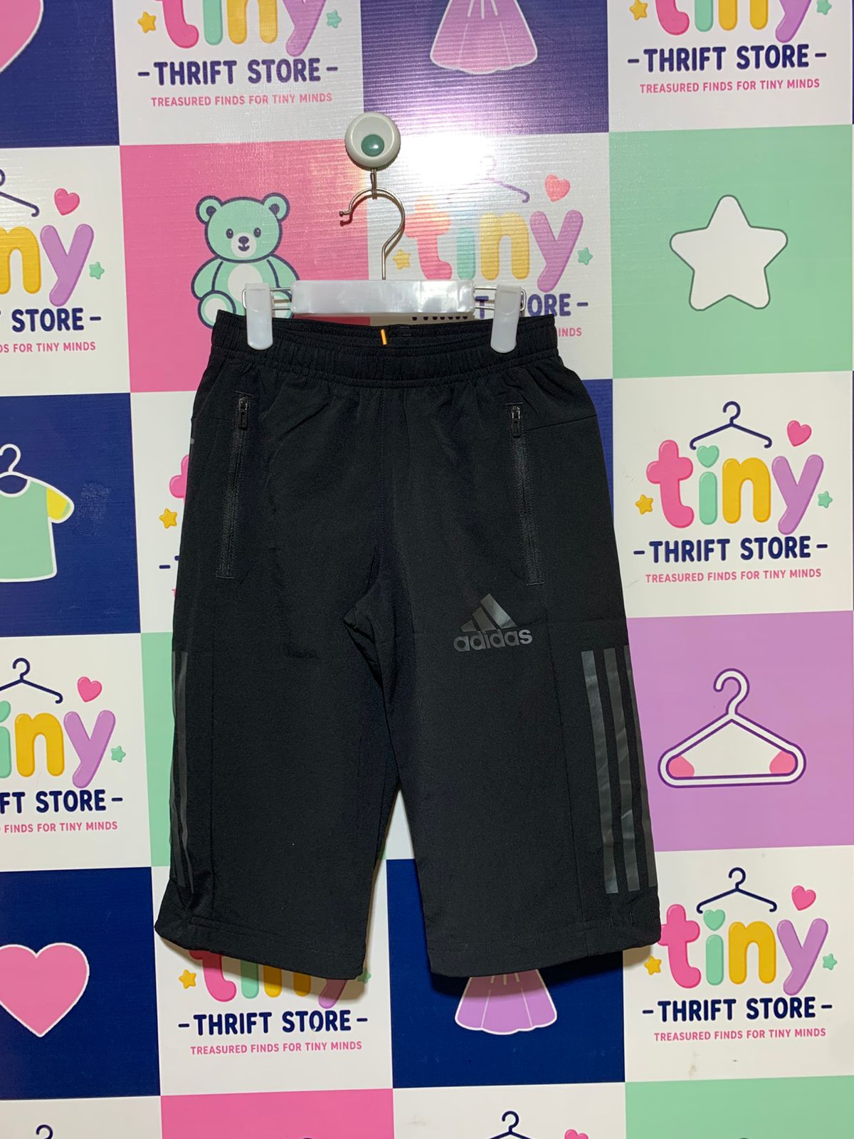 Adidas Boys Black Performance Training 3/4 Jogger Pants - Size 7-8Y AB1