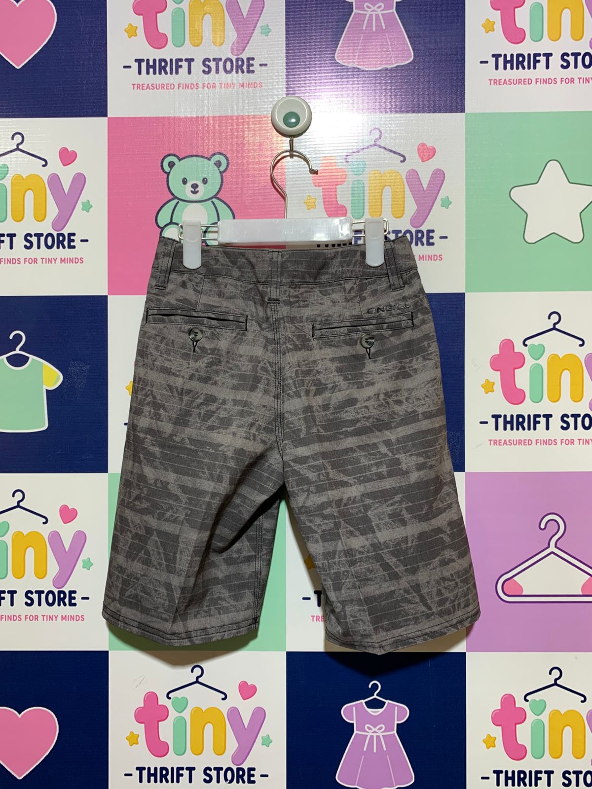 O'Neill Boys Charcoal Grey Hybrid Sublimated Stripe Shorts - Size 8 Years Boy AB1