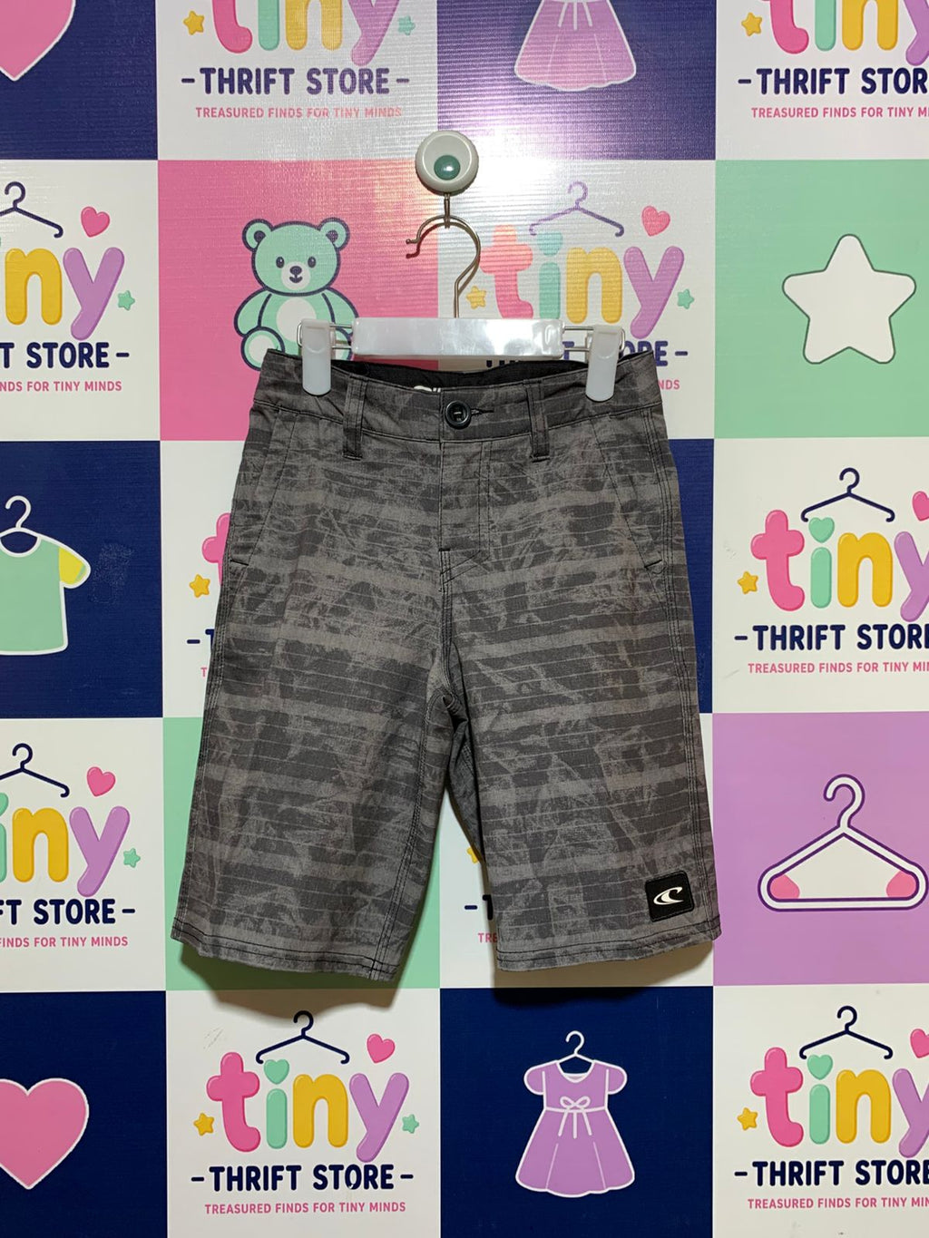 O'Neill Boys Charcoal Grey Hybrid Sublimated Stripe Shorts - Size 8 Years Boy AB1