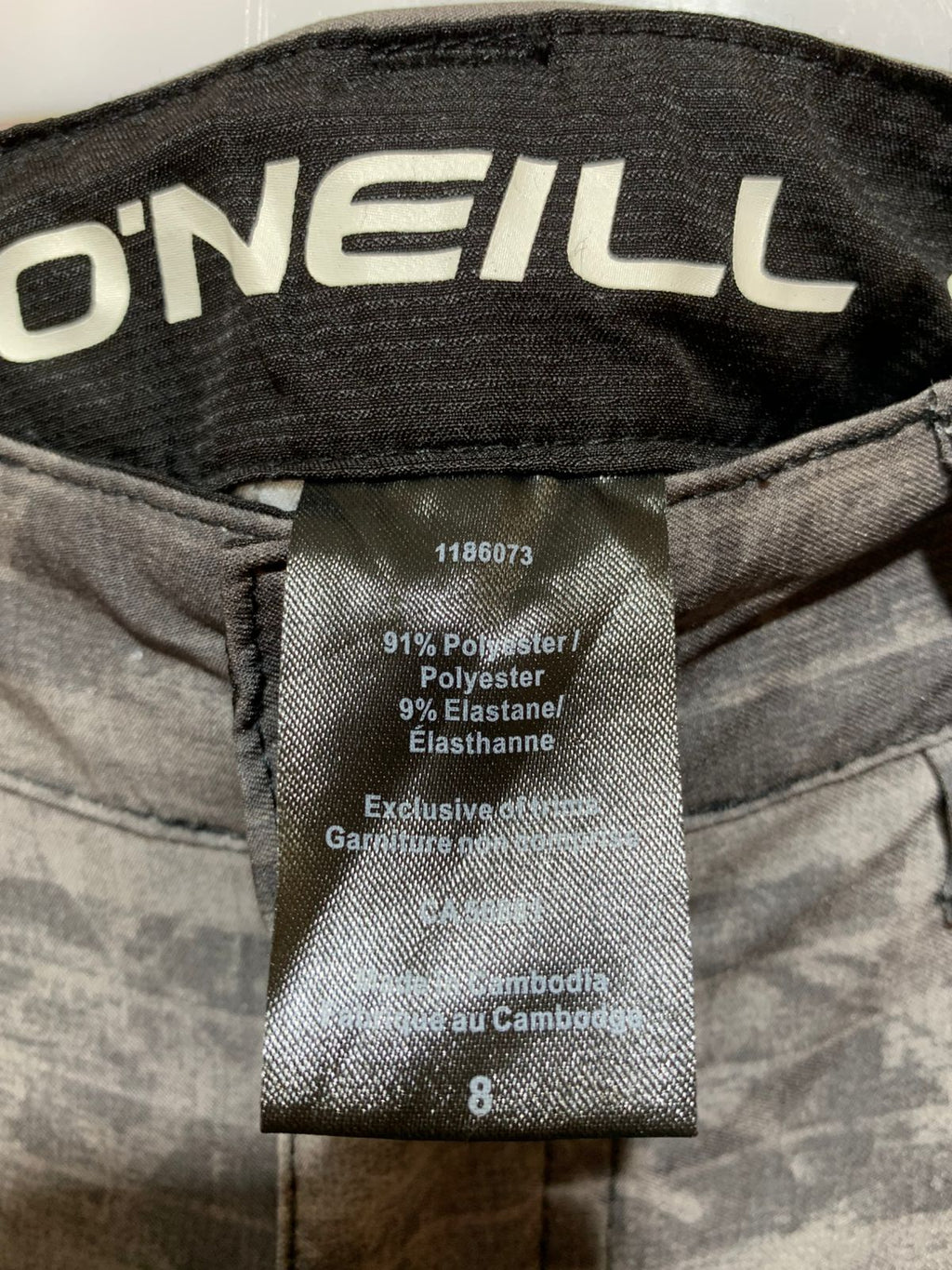 O'Neill Boys Charcoal Grey Hybrid Sublimated Stripe Shorts - Size 8 Years Boy AB1