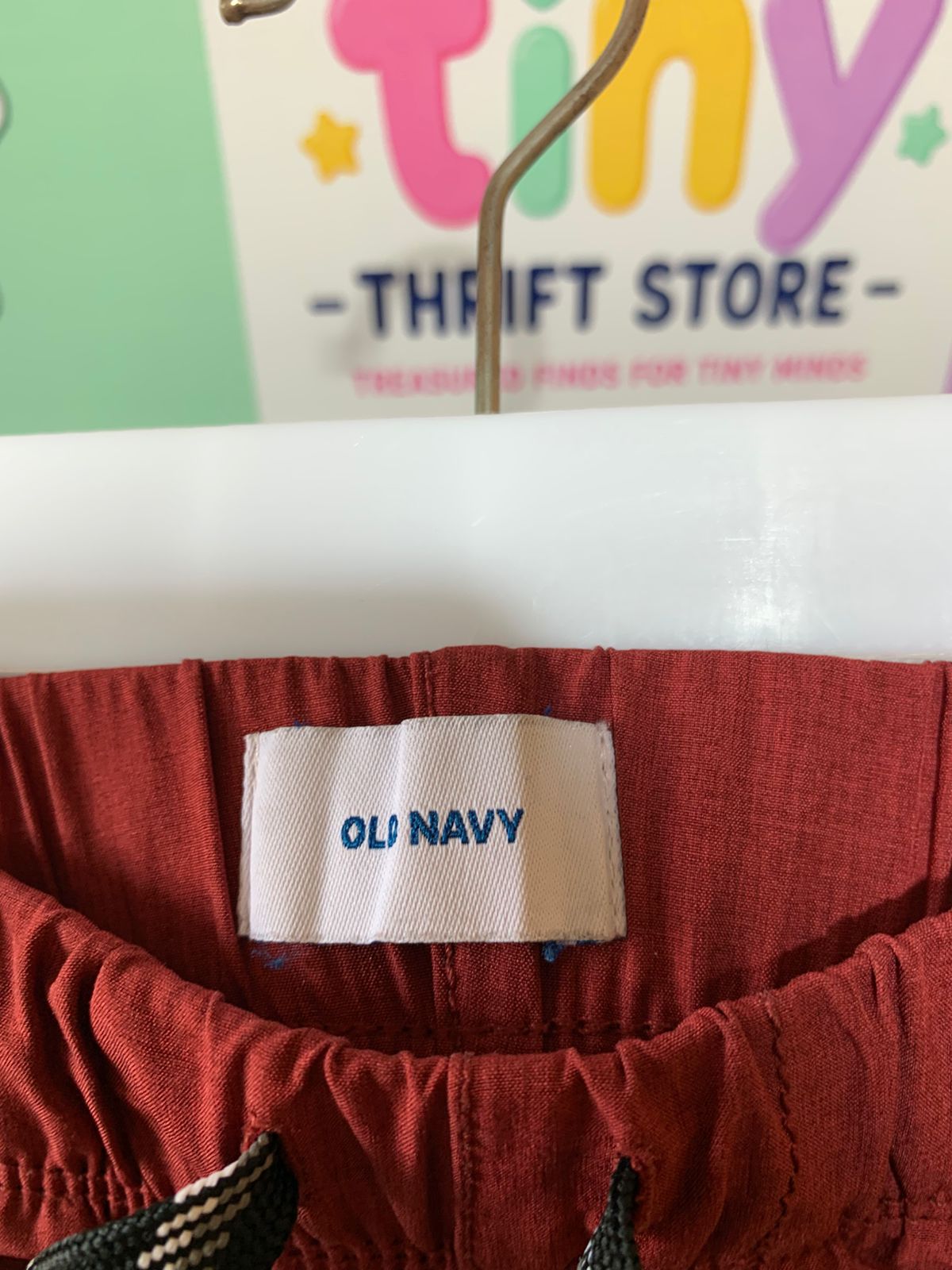 Old Navy Boys Rust Red Canvas Drawstring Shorts - Size Estimated Age 4T AB1