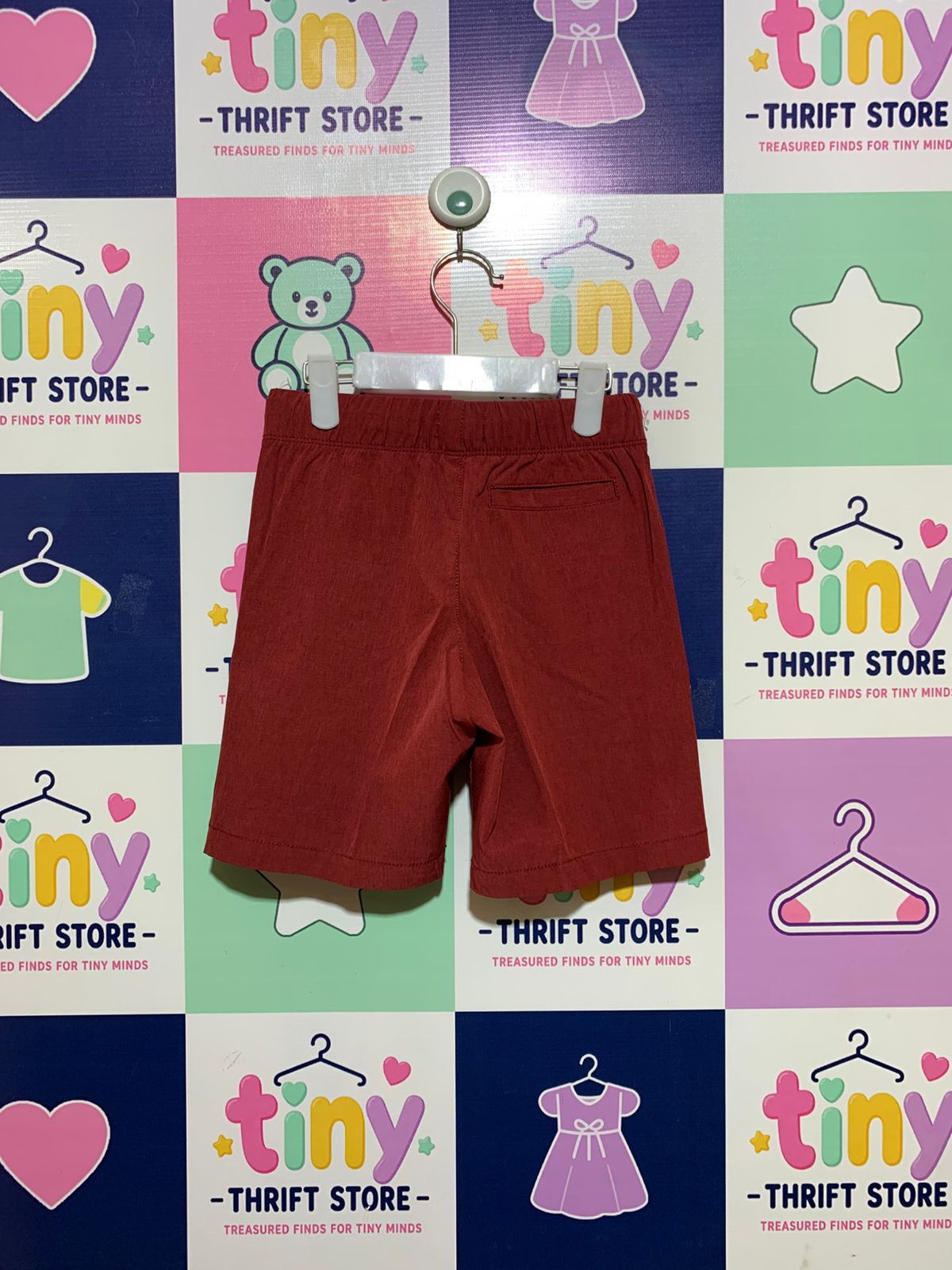 Old Navy Boys Rust Red Canvas Drawstring Shorts - Size Estimated Age 4T AB1