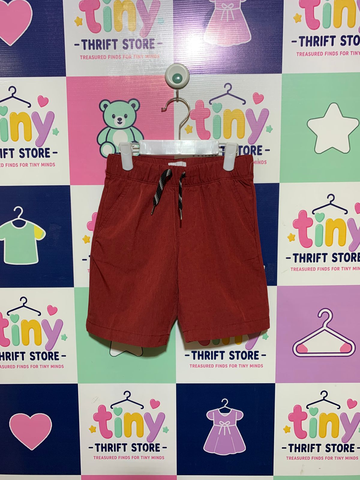 Old Navy Boys Rust Red Canvas Drawstring Shorts - Size Estimated Age 4T AB1