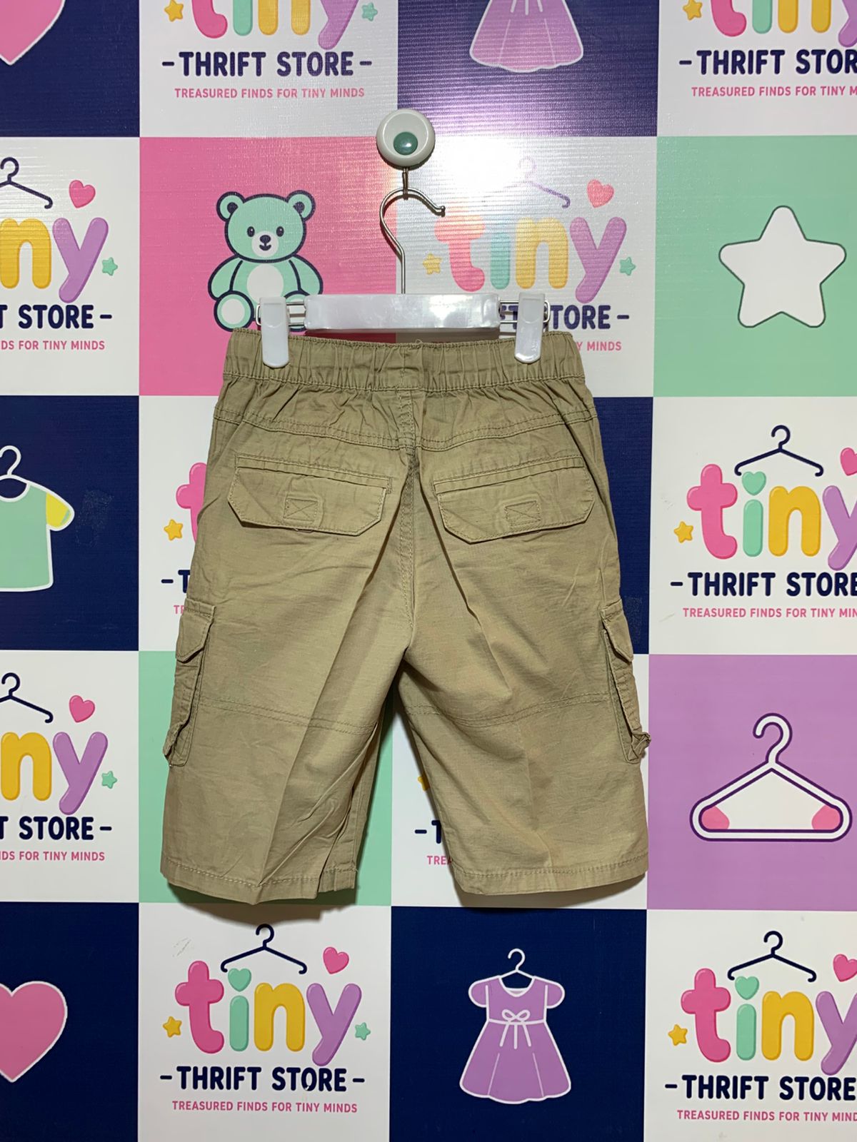Topolino Boys Khaki Ripstop Cargo Shorts - Size 122 (Estimated Age 6-7Y) AB1