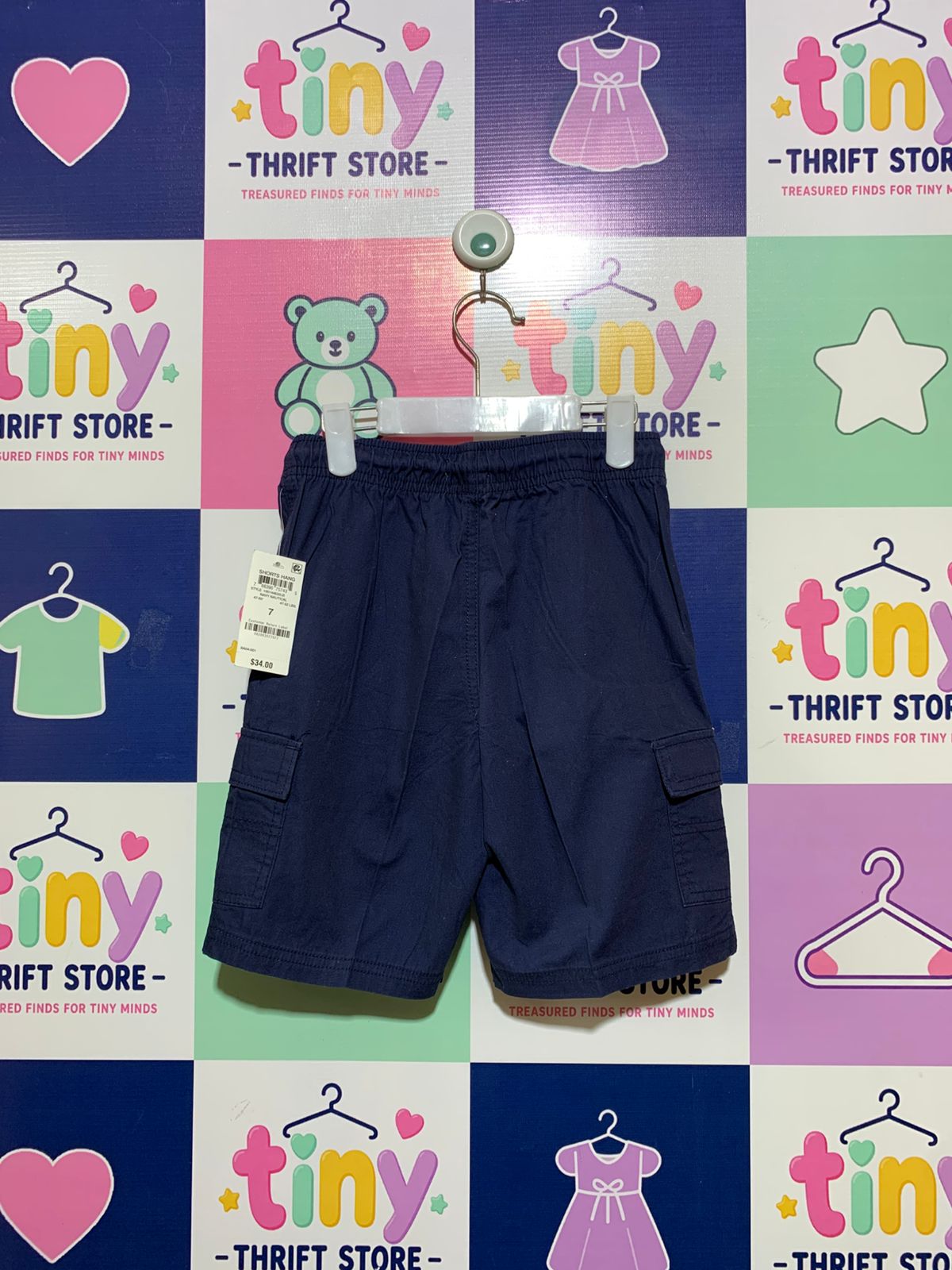 Epic Threads Boys Navy Blue Twill Cargo Shorts - Size 7 (Brand New with Tags) AB1