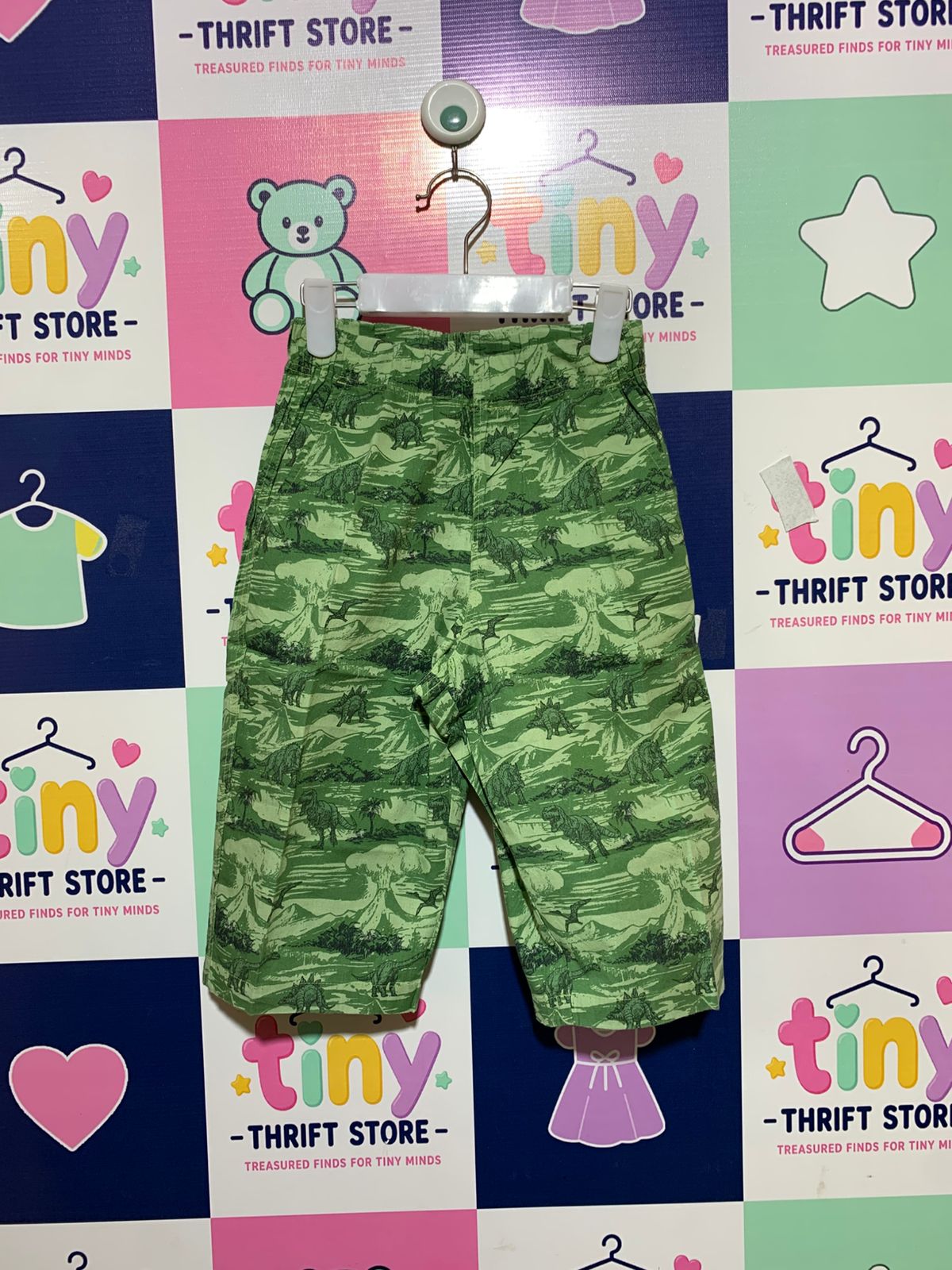 Uniqlo Kids Discovery Expedition Dinosaur Print Green Shorts - Size 130 (7-8Y) AB1