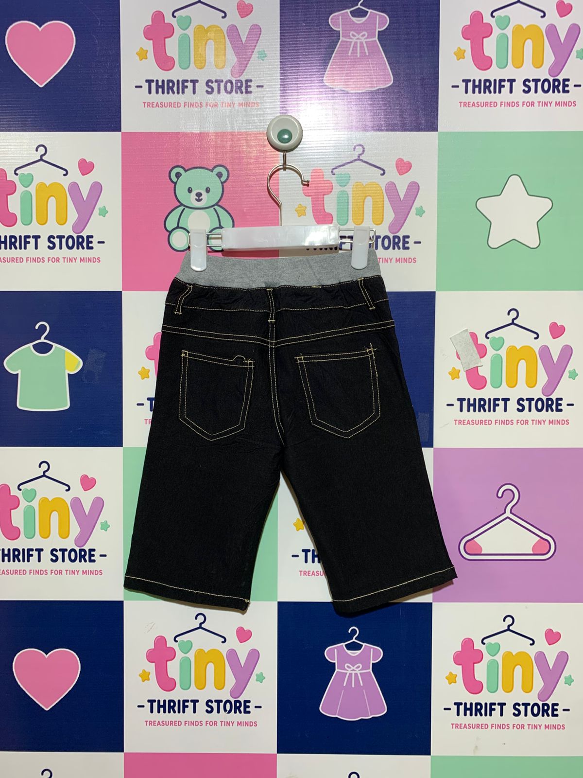 Boys Dark Wash Comfort Waist Denim Shorts - Size 130 (Estimated Age 7-8Y) AB1