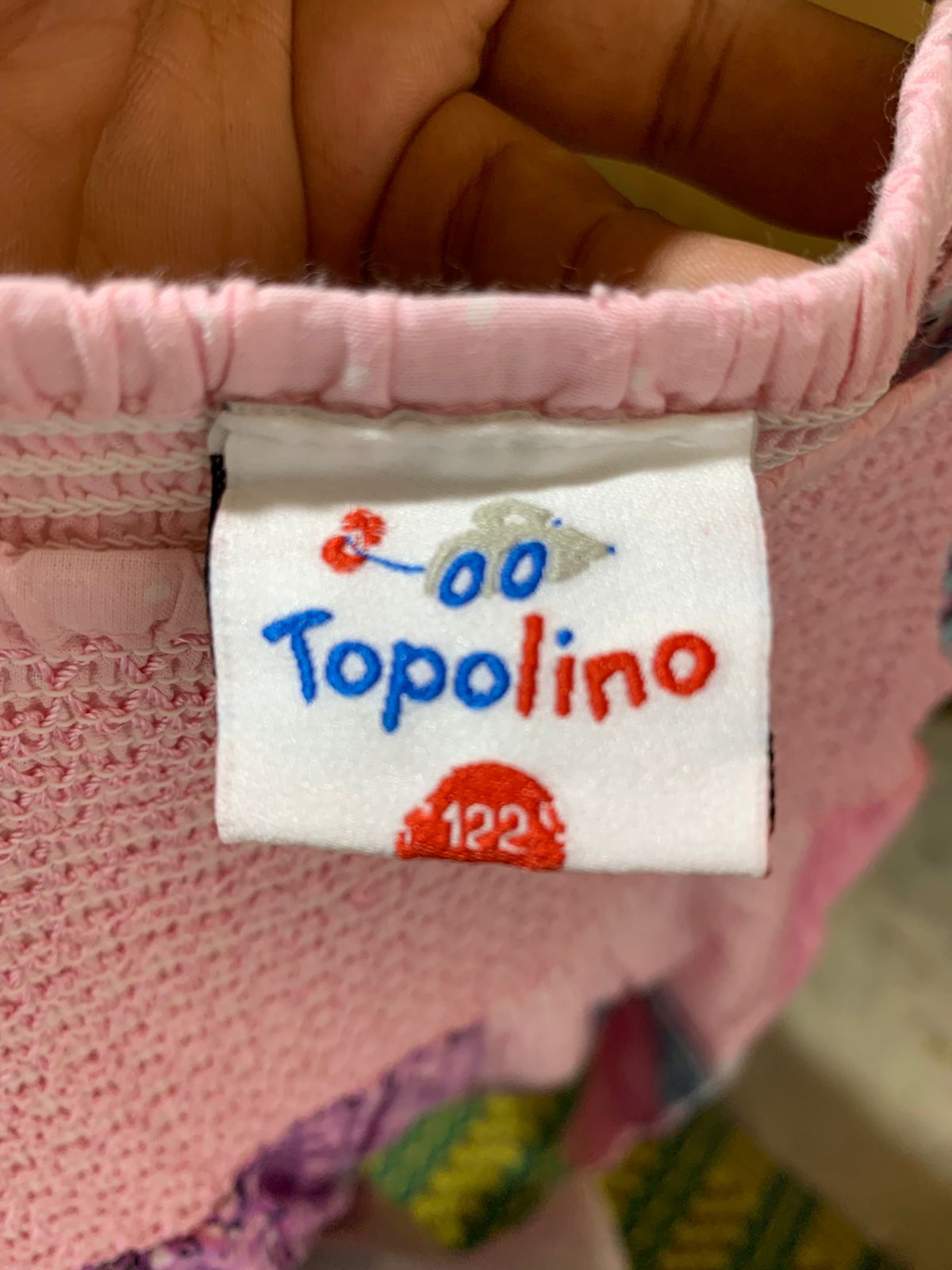 Topolino Girls Pink & Purple Patchwork Smocked Tiered Dress - Size Estimated Age 7 Years AB1